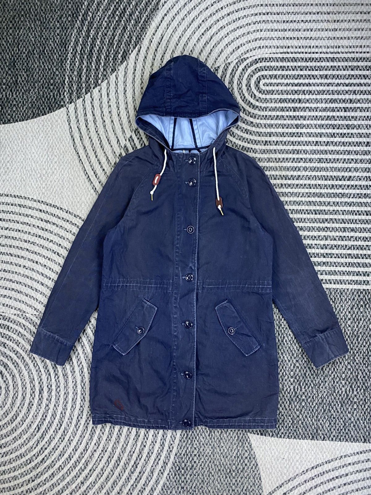 Lands' End Vintage Land’s End Long Button Hooded Jacket Size M / US 6-8 / IT 42-44 - 1 Thumbnail