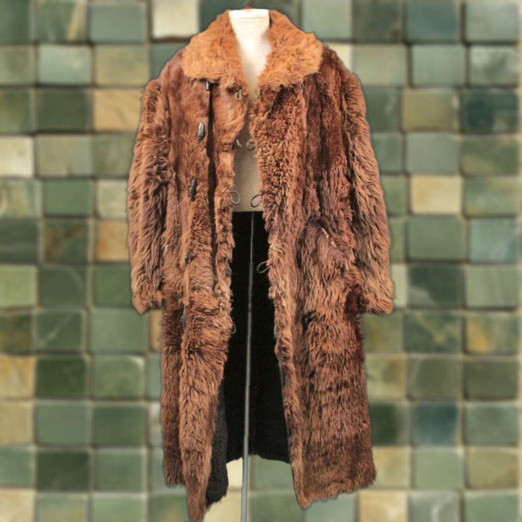 Vintage ANTIQUE Fur Coat Men's VTG Edwardian Brown 1900s long coat Sz M-L Fur Coat Mens Brown 1900s Edwardian VTG Antique Size US M / EU 48-50 / 2 - 1 Thumbnail