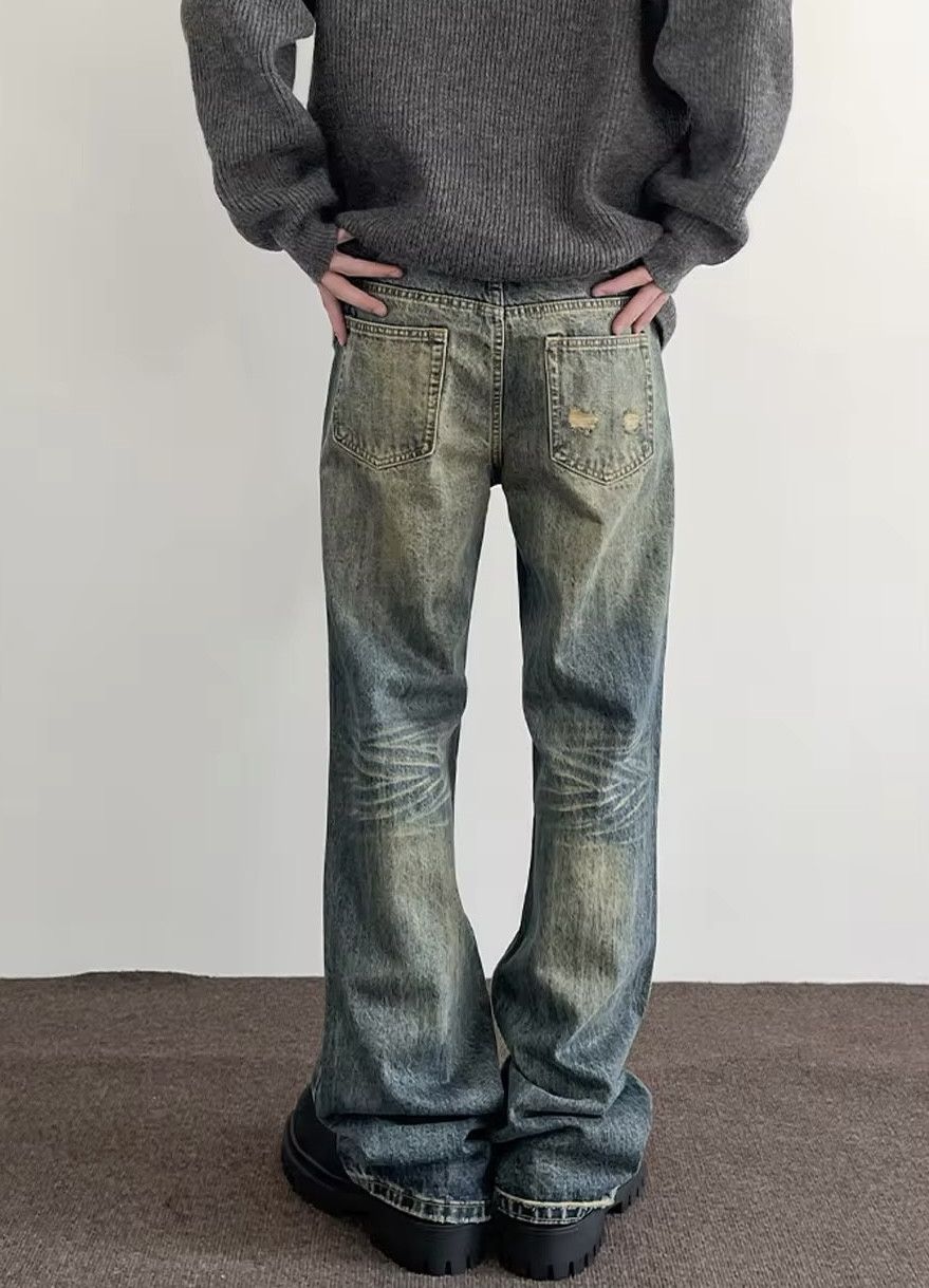 Japanese Brand × Jean Y2k Vintage Blue Distressed Flared Jeans Size US 30 / EU 46 - 3 Thumbnail