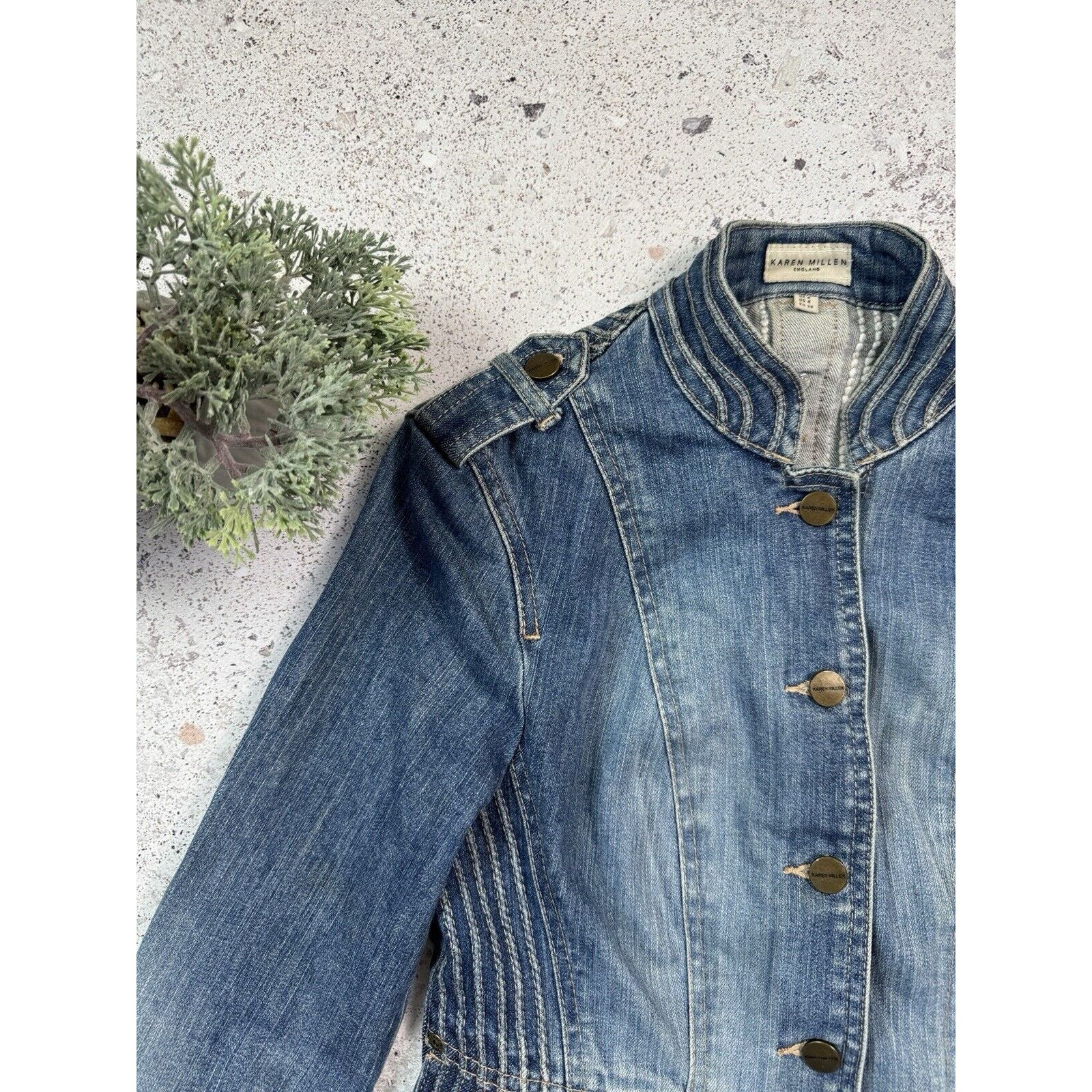 Karen Millen Karen Millen Denim Jacket Avant Garde Womens Rare Size S Size S / US 4 / IT 40 - 3 Thumbnail