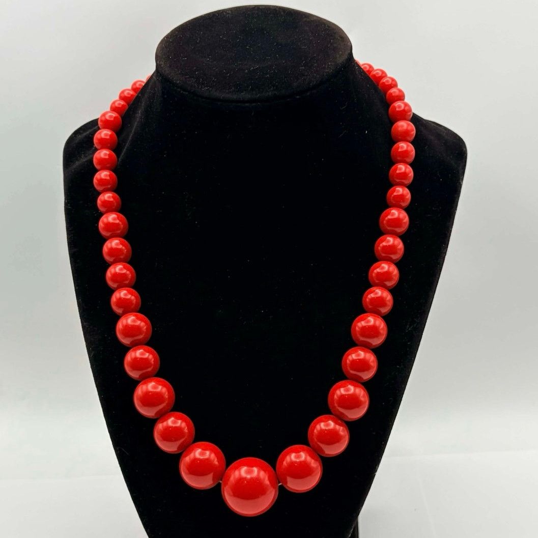 Other Red Beaded Necklace Size ONE SIZE - 1 Thumbnail