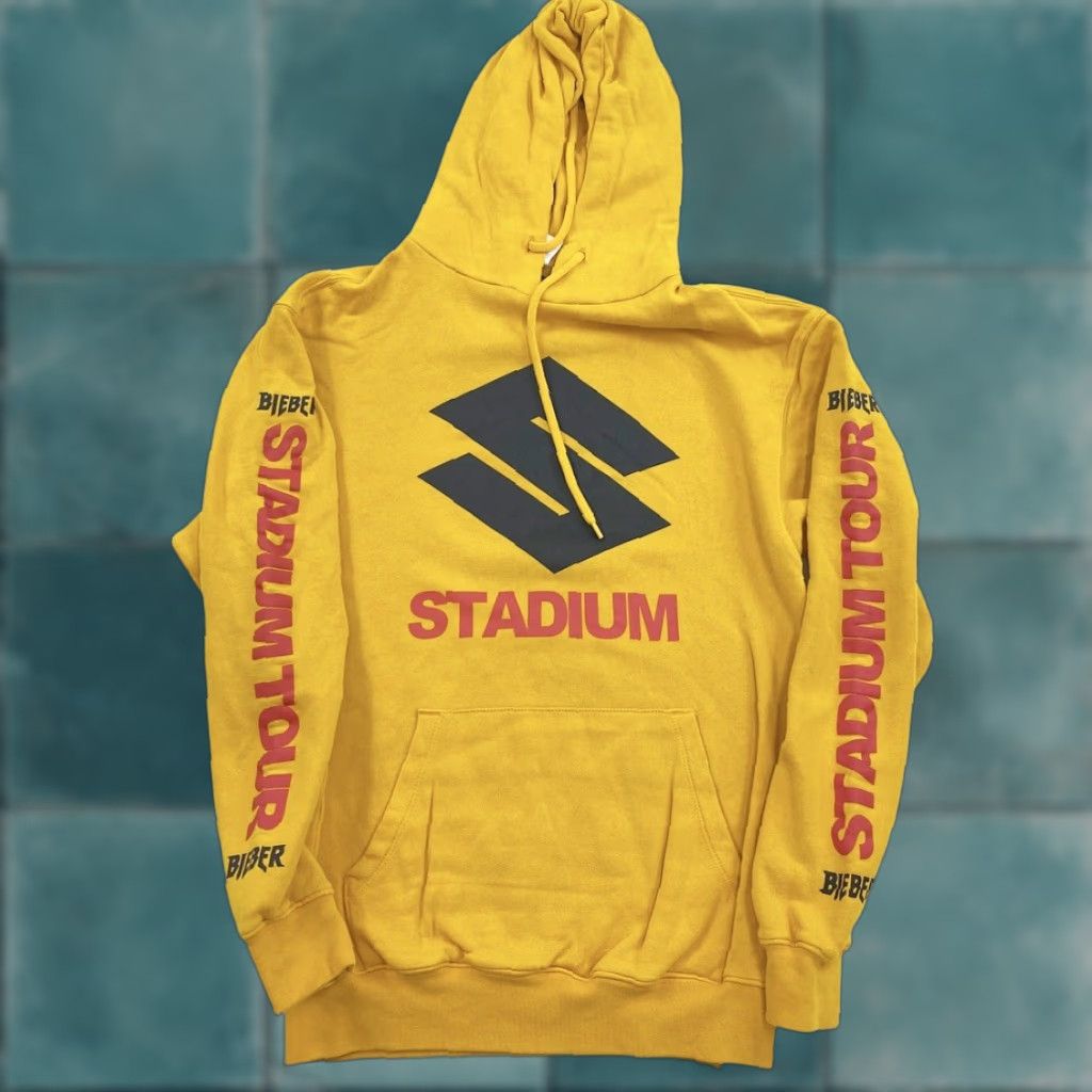 Vintage Team Bieber Hoodie Sweatshirt Adult XS Yellow Justin Bieber 2017 World Stadium Tour Size US XS / EU 42 / 0 - 1 Thumbnail