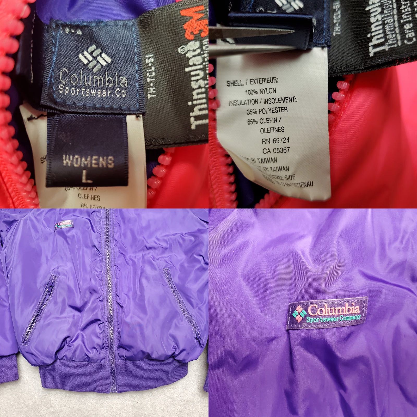 Vintage Columbia Jacket Womens Large Purple Pink Reversible Snowboard Ski Winter Size L / US 10 / IT 46 - 8 Thumbnail
