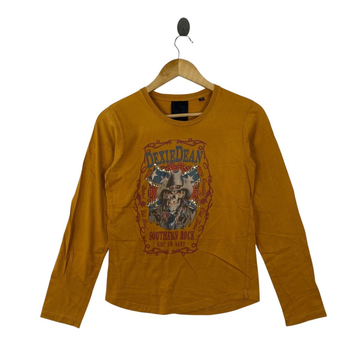 Japanese Brand Dexie Dean Y2K Southern Rock Skull Rhinestone Shirt M Size US M / EU 48-50 / 2 - 1 Thumbnail