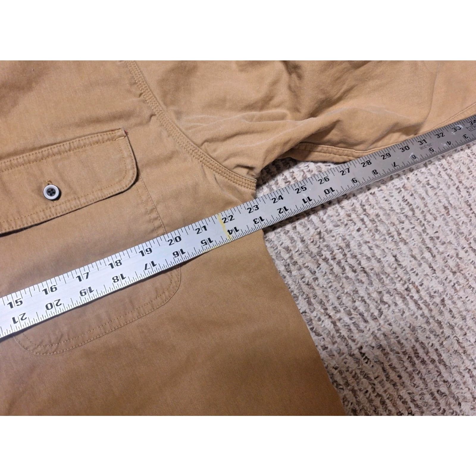 Vintage VINTAGE L.L.Bean Shirt Jacket Shacket M Button Tan Flannel Lined Cotton Twill Beige Canvas Workwear Mens Size US M / EU 48-50 / 2 - 4 Thumbnail