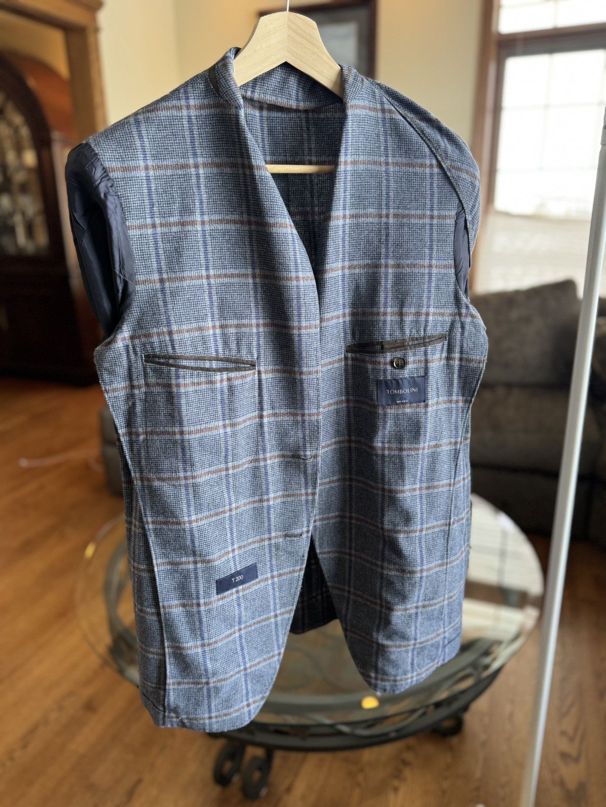 Tombolini Tombolini Blue Check Summer Sport Coat Size 40R - 3 Thumbnail