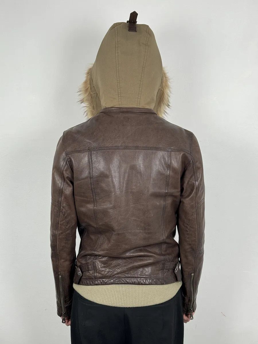 Dolce & Gabbana AW2005 Dolce & Gabbana Brown Fur Hooded Buffalo Leather Jacket Size US M / EU 48-50 / 2 - 2 Thumbnail