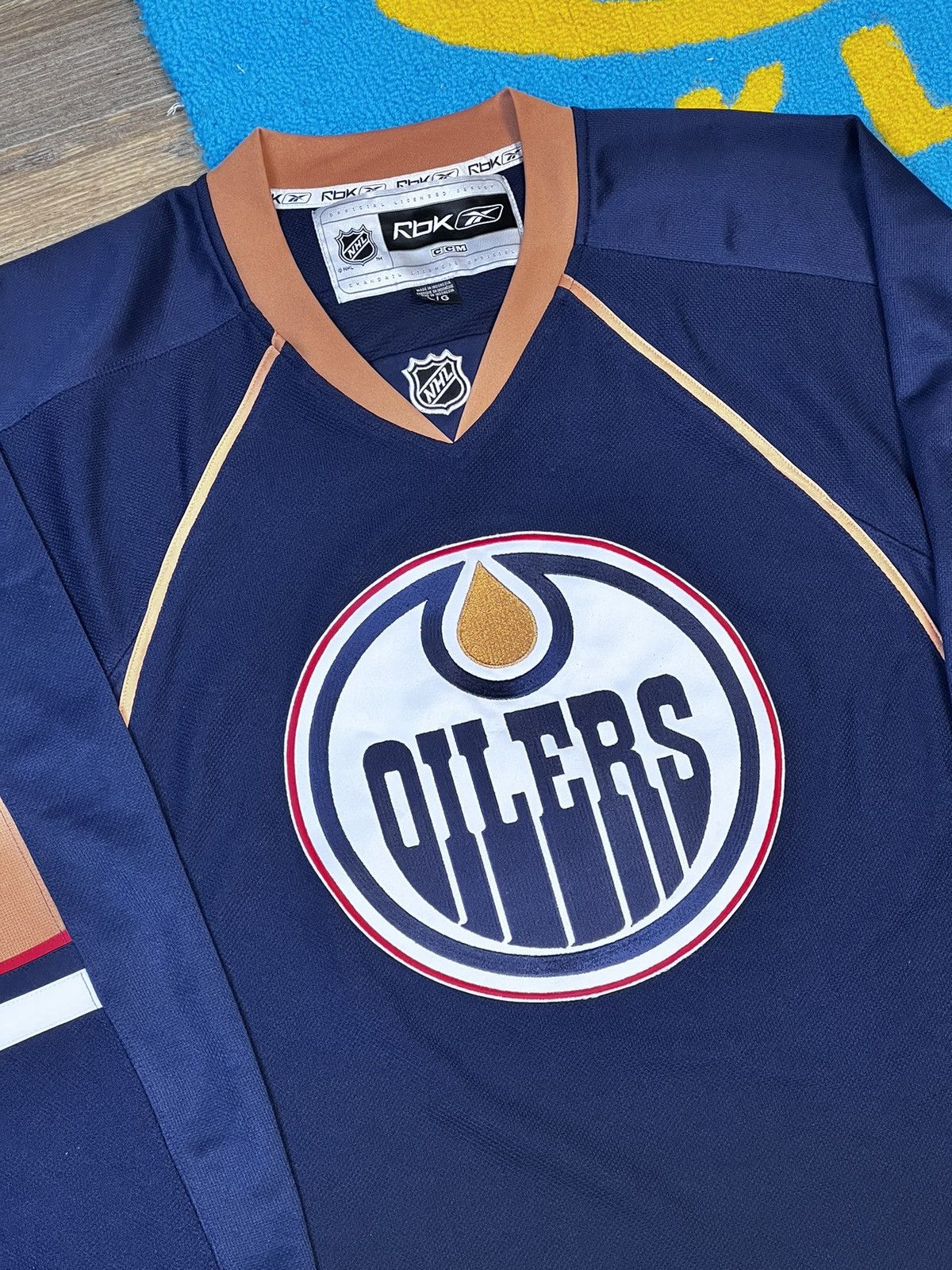 NHL × Reebok NWT Edmonton Oilers Reebok Long Sleeve Blank Blue Jersey Size US L / EU 52-54 / 3 - 4 Thumbnail