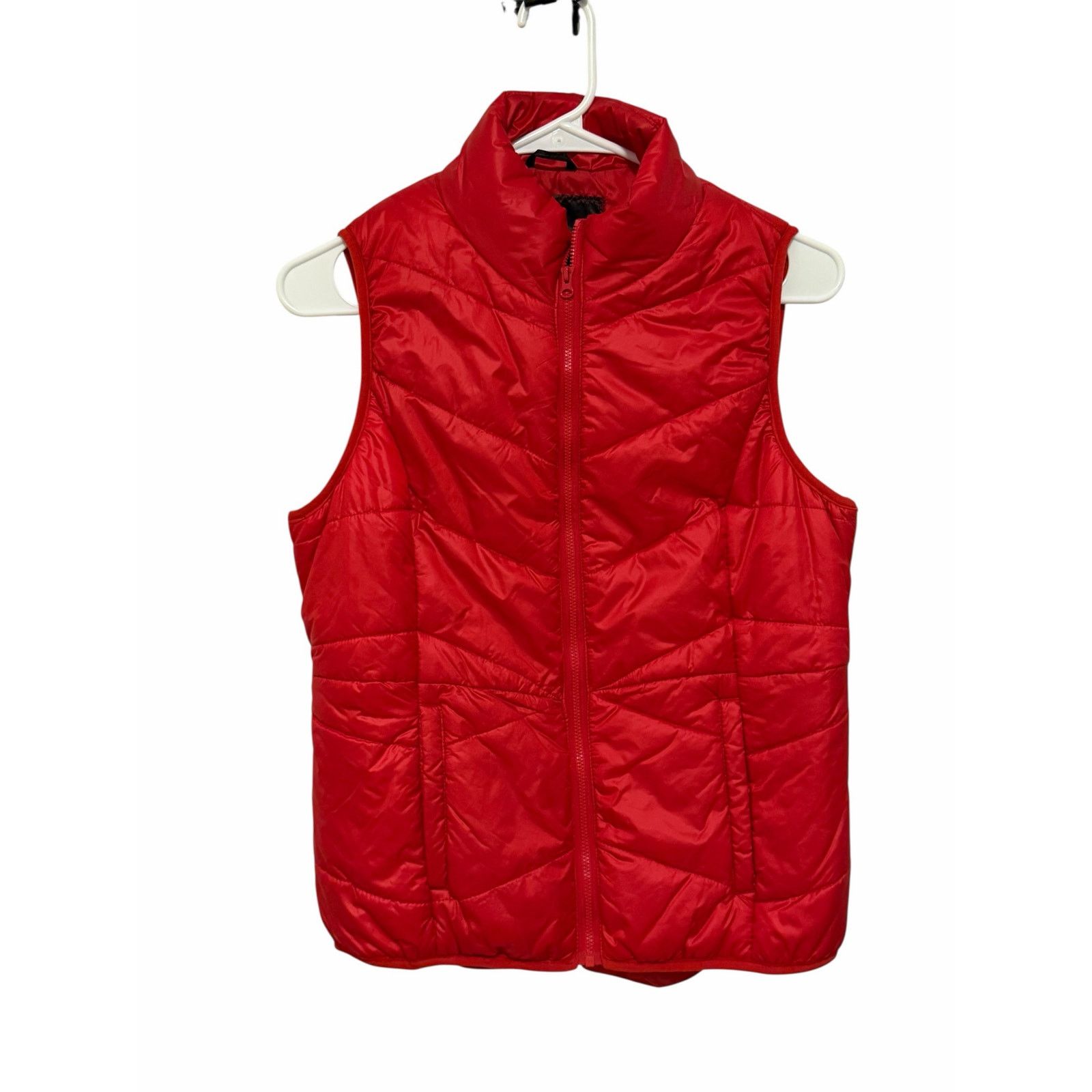 Other Flirtitude Active Red Solid Sleeveless Zip Up Pocketed Vest Size M / US 6-8 / IT 42-44 - 2 Thumbnail