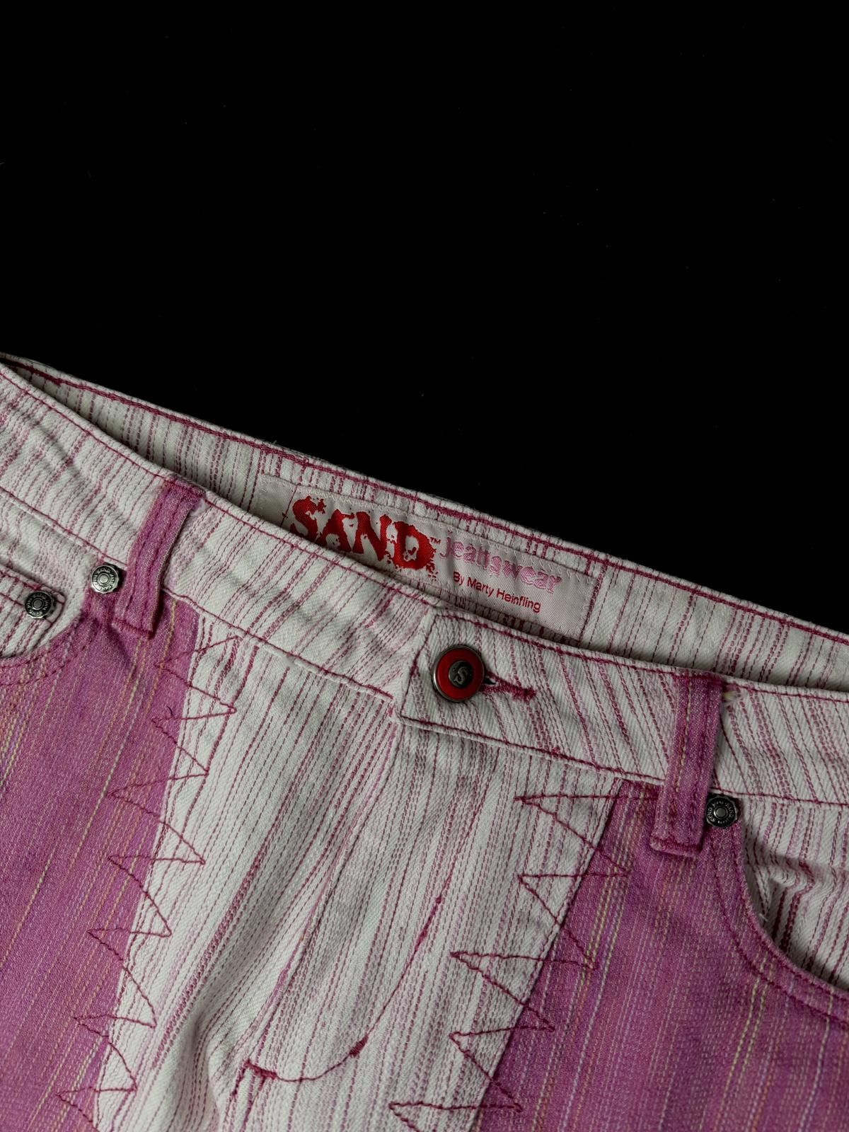 Japanese Brand Deadstock Vtg Retro Two-Tone Flared Pants with Stitch Detail Size 26" / US 2 / IT 38 - 4 Thumbnail