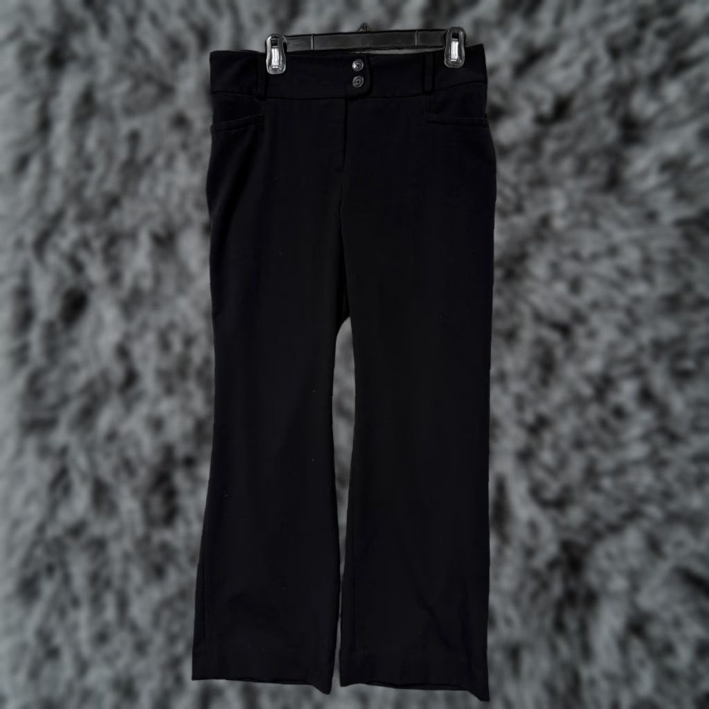 Vintage Rafaella Dress Pants Womens Size 8 Black Ponte Knit Straight Leg Flat Front Zip Double Button Office Casual Mens Womens Girls not applicable Size 30" / US 8 / IT 44 - 1 Thumbnail