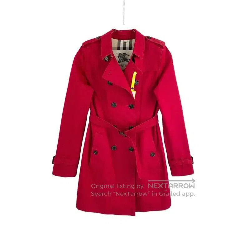 Burberry Burberry Red Cotton Women's Trench Coat. Size XXS / US 00 / IT 34 - 1 Thumbnail