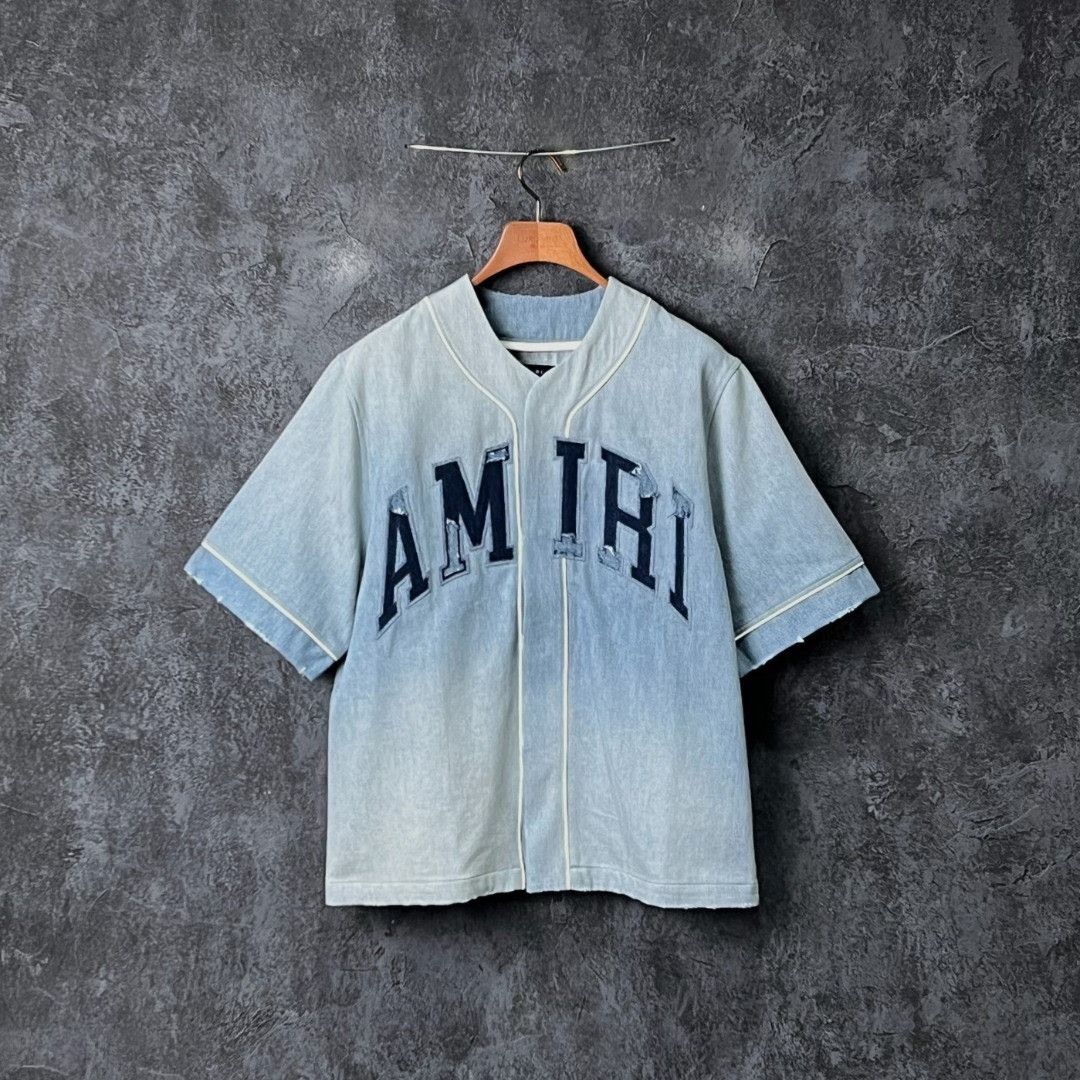 Amiri Amiri Cotton Blue Shirt s Men Size US S / EU 44-46 / 1 - 1 Thumbnail