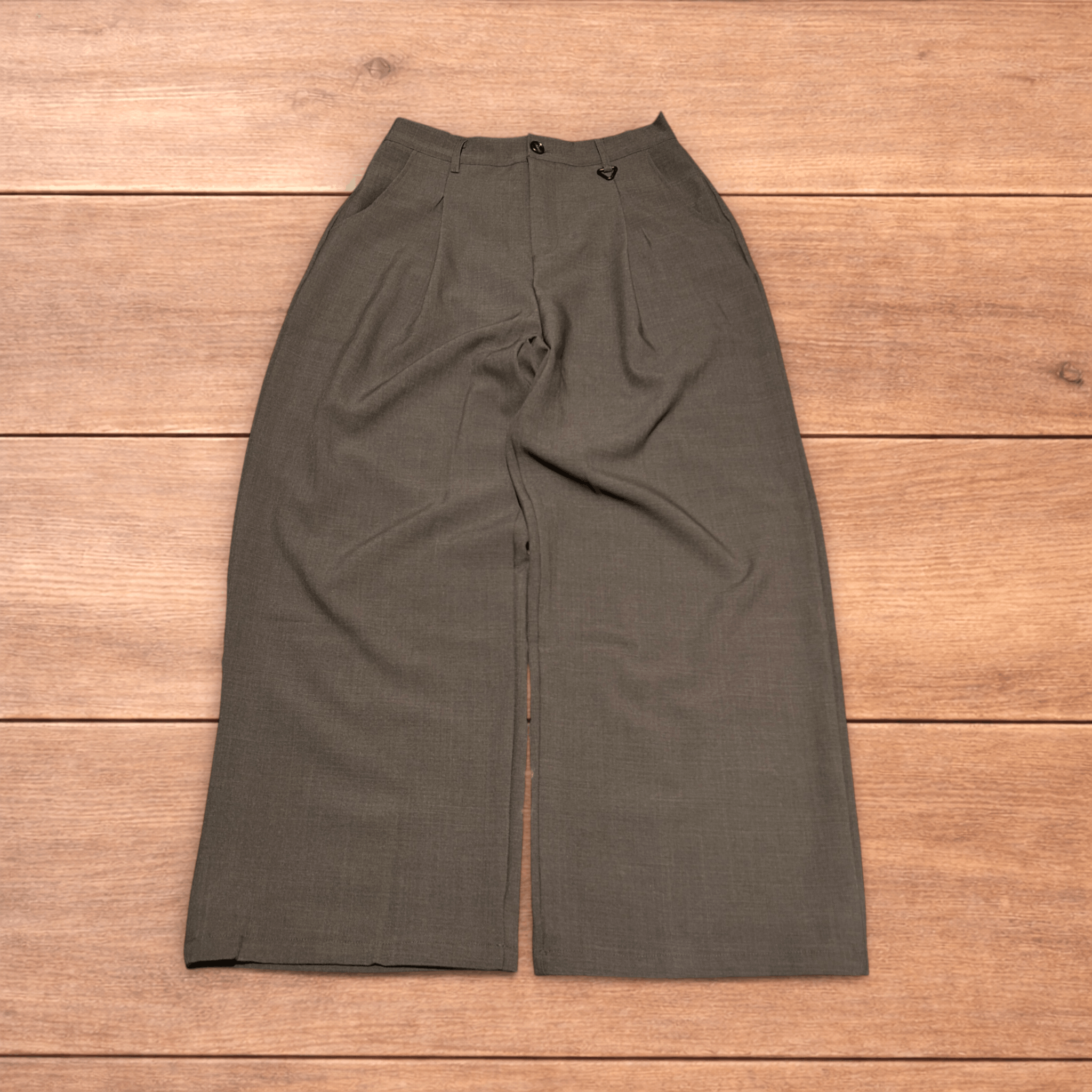 Japanese Brand Vintage style baggy wide leg tailored trousers in brown. Size US 32 / EU 48 - 1 Thumbnail