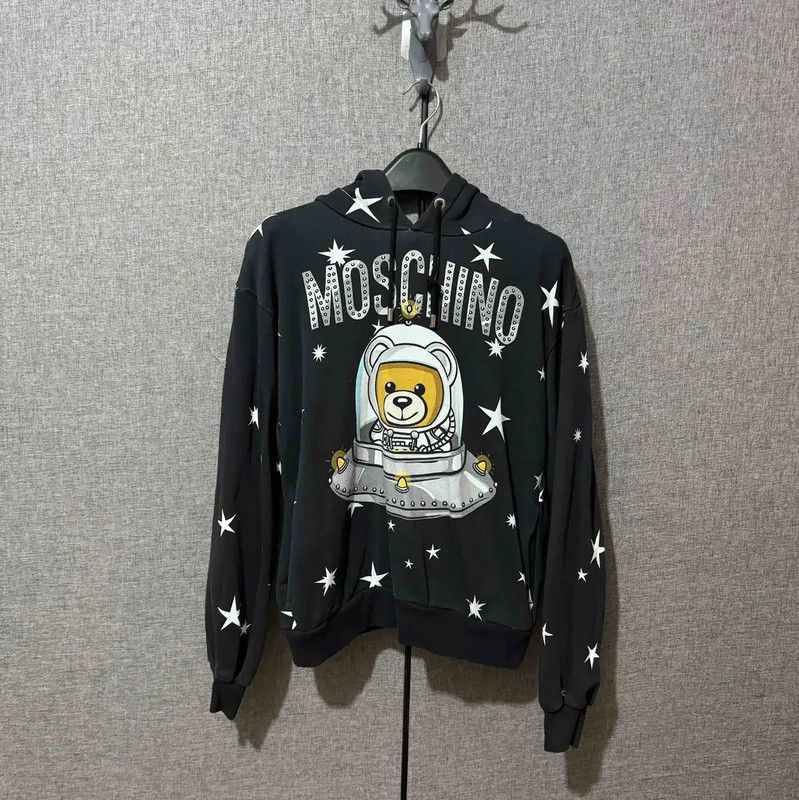Moschino Moschino Black Cotton Logo Star Hoodie 0089 Size S / US 4 / IT 40 - 1 Thumbnail