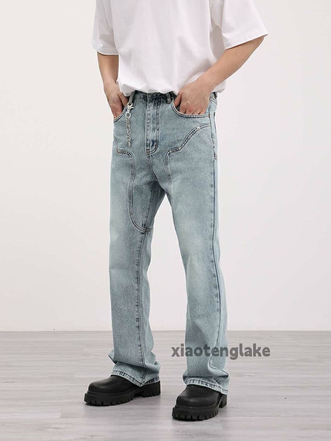 Jean × Vintage washed faded cleanfit yuppie carpenter flared jeans Size US 32 / EU 48 - 7 Thumbnail