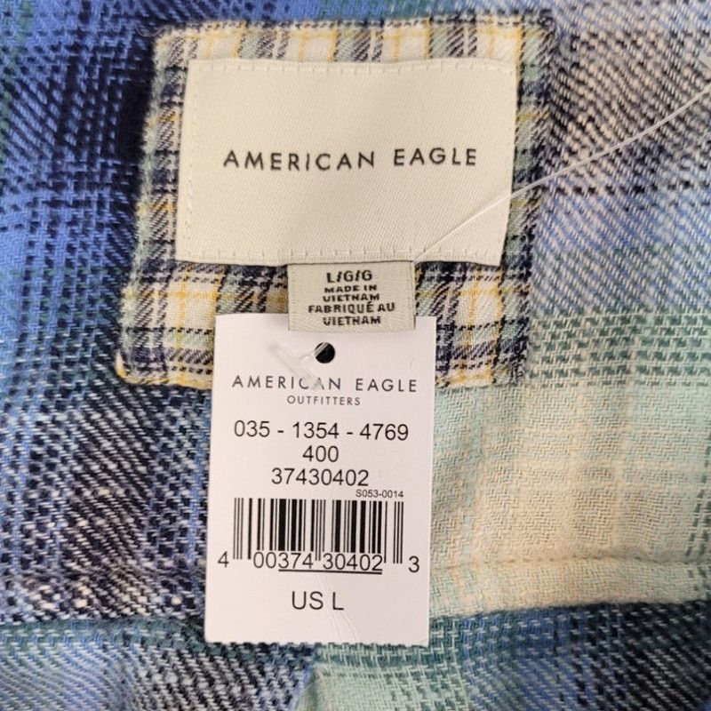 American Eagle Outfitters New American Eagle Womens Large Plaid Cropped Shirt Size L / US 10 / IT 46 - 4 Thumbnail