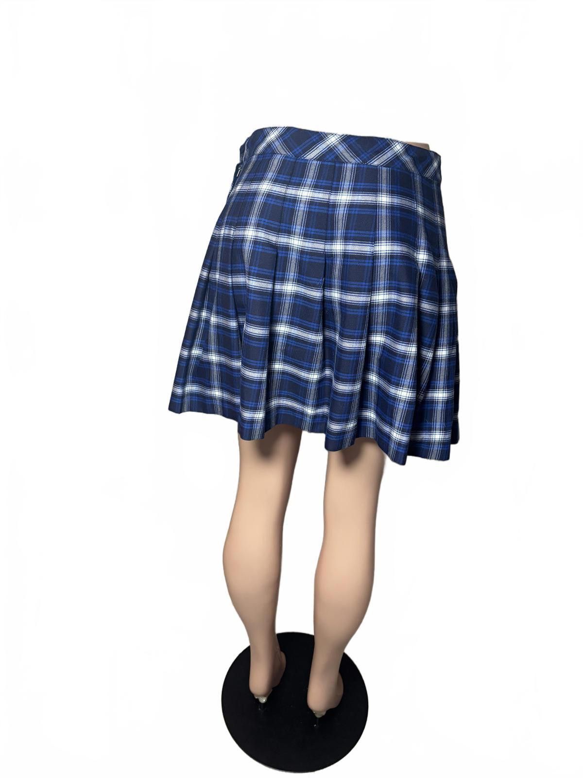 The Unbranded Brand Y2kBlue Plaid Pleated MiniSkirt/Preppy/Schoolgirl Aesthetic6 Size 28" / US 6 / IT 42 - 6 Thumbnail