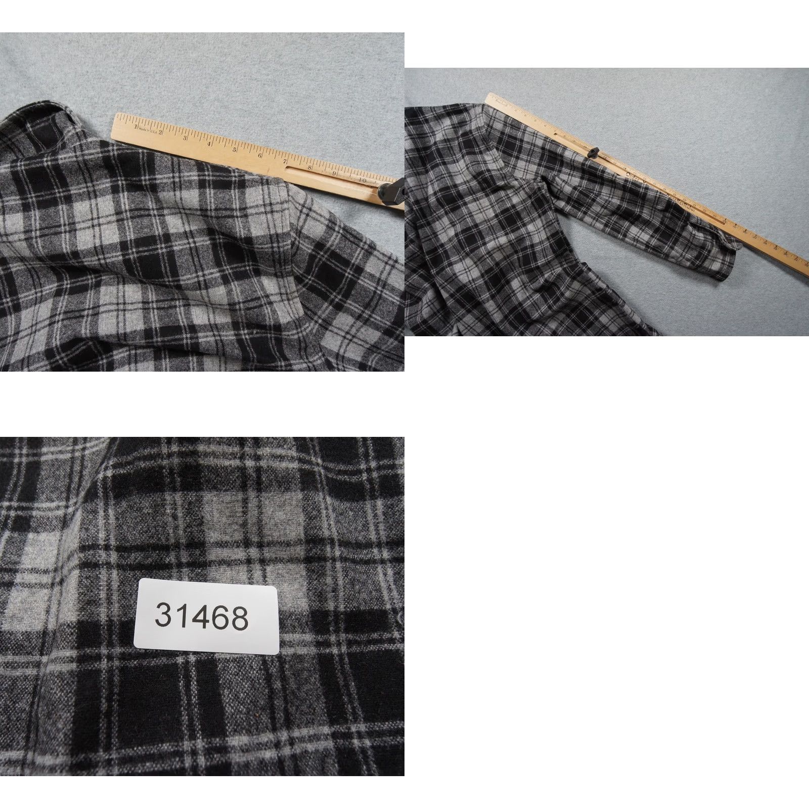 Pendleton Pendleton Blazer Mens Medium Black Gray Wool Jacket Fitted Douglas Tartan Plaid Size 40R - 9 Thumbnail