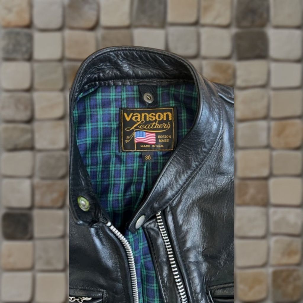 Vintage VANSOn Single Riders Jacket 36 Men 6309 Jacket Mens Black 90s Style Vanson Single Riders Jacket 36 Men 6309 Size US XXS / EU 40 - 1 Thumbnail