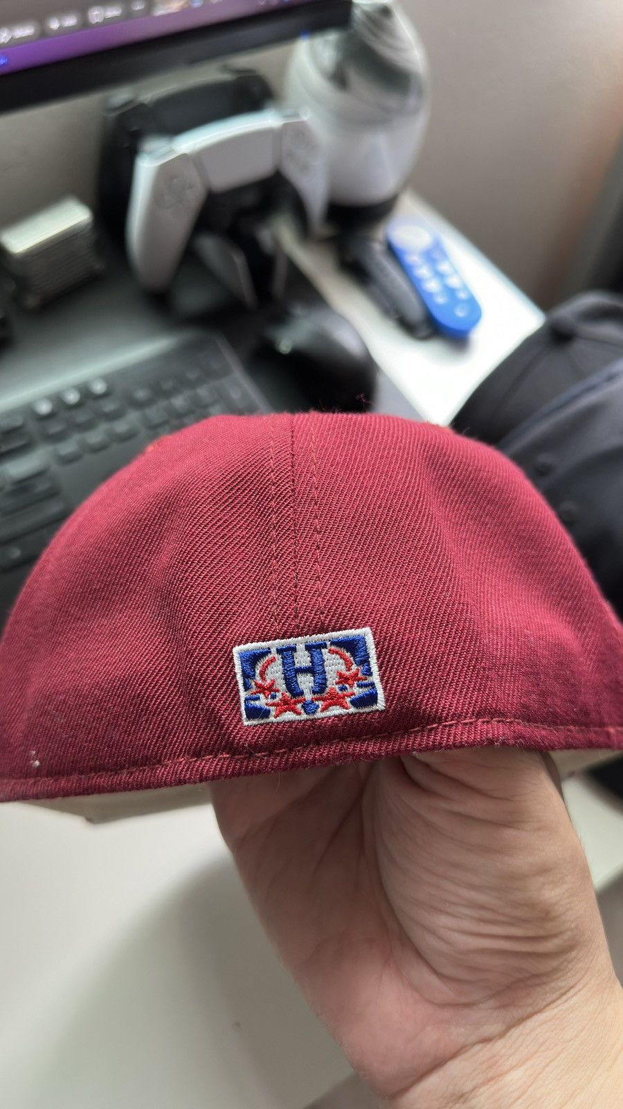 Haven Court HAVEN COURT Maroon Fitted Cap 7 1/2 Size ONE SIZE - 2 Thumbnail