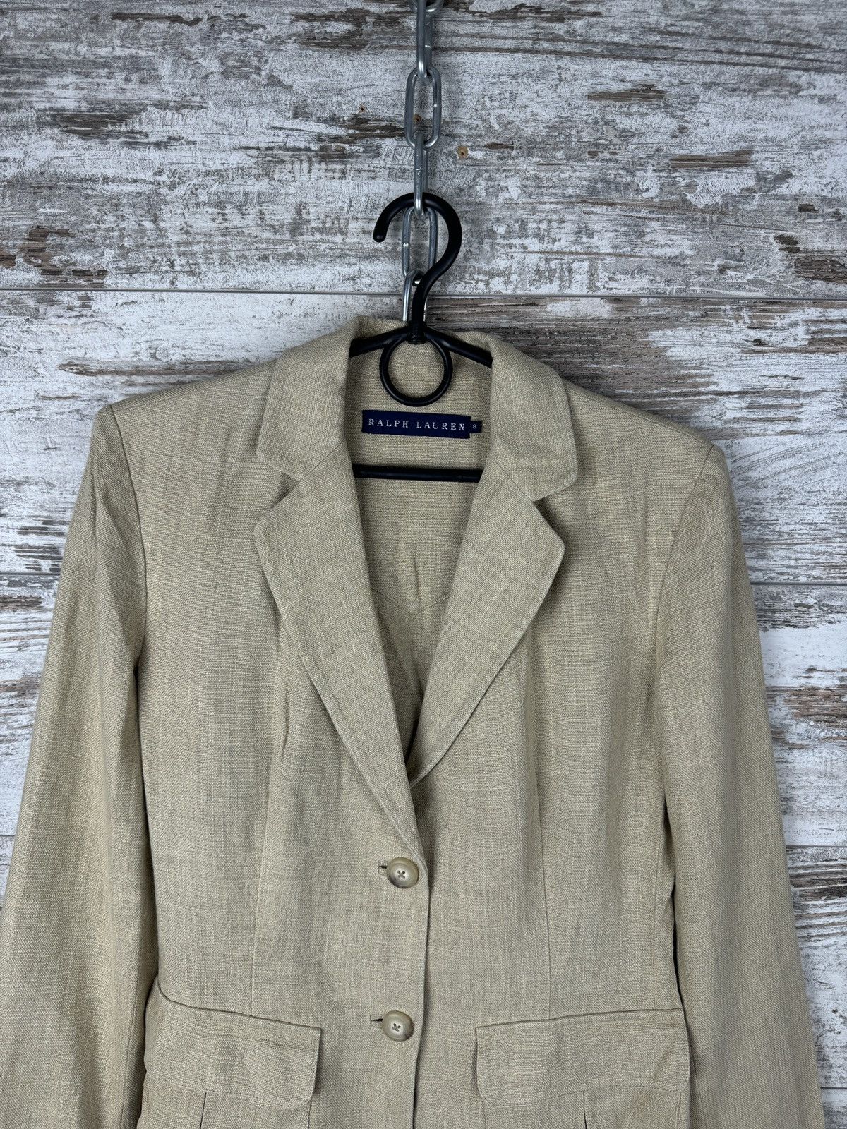 Polo Ralph Lauren × Vintage Women’s Vintage Polo Ralph Lauren linen blazer line size 8 S Size S / US 4 / IT 40 - 2 Thumbnail