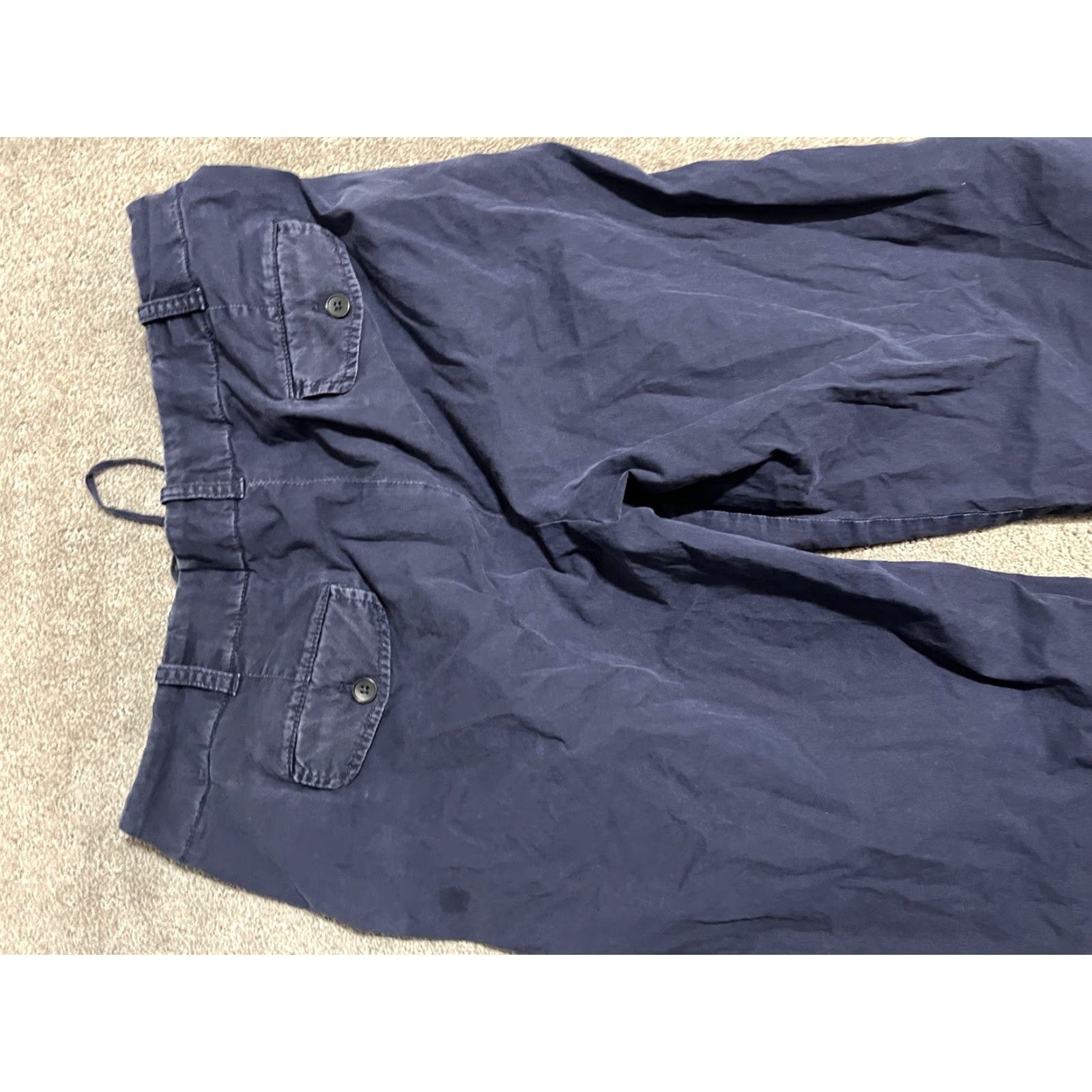 Talbots Talbots Women's Cropped Pants 14 Navy Blue Straight Cotton Stretch Casual Workwear Size 36" / US 14 / IT 50 - 4 Thumbnail