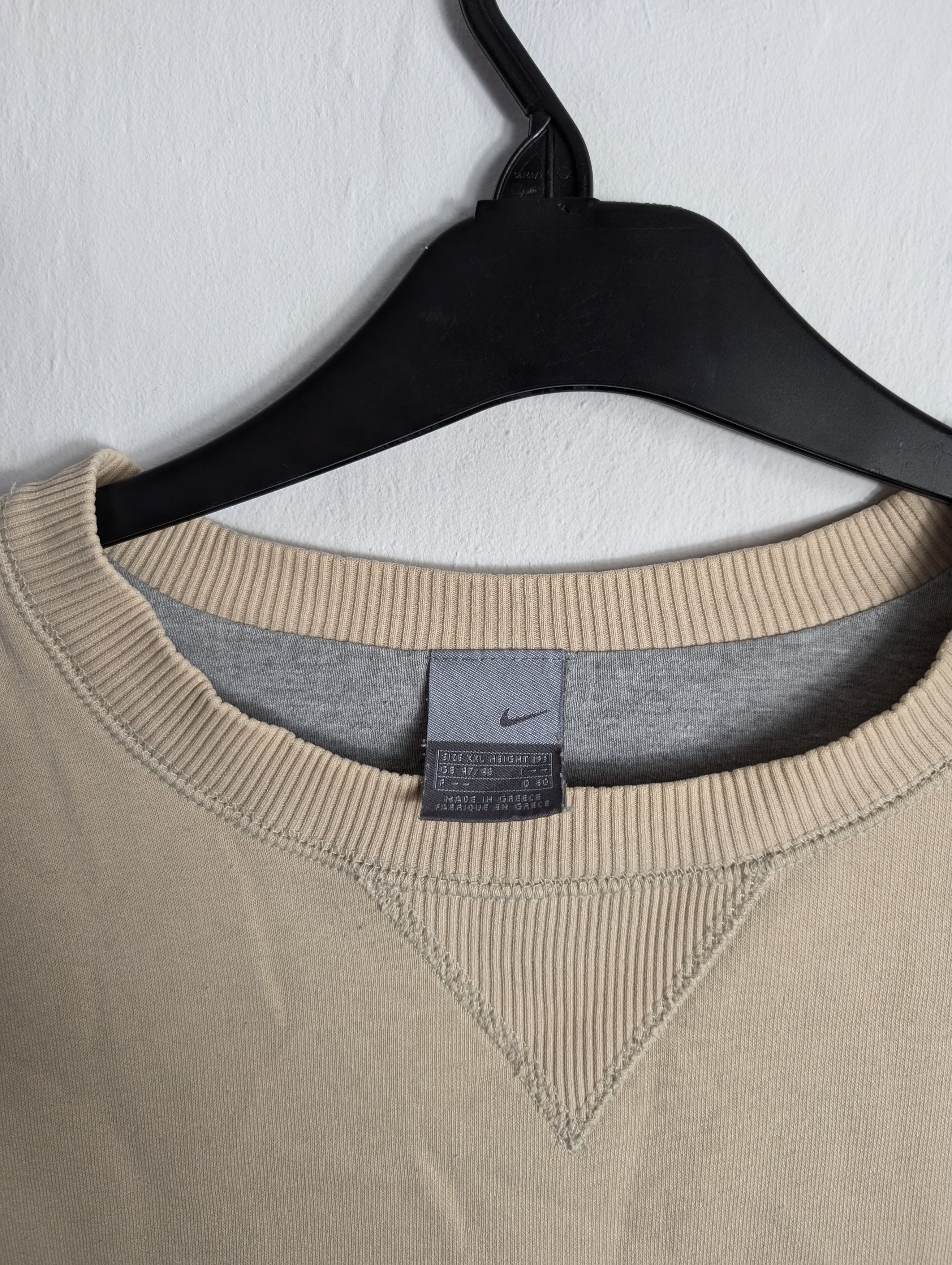 Nike × Vintage Vintage Nike Cream Sweatshirt 00s y2k retro Swoosh Size US XXL / EU 58 / 5 - 3 Thumbnail