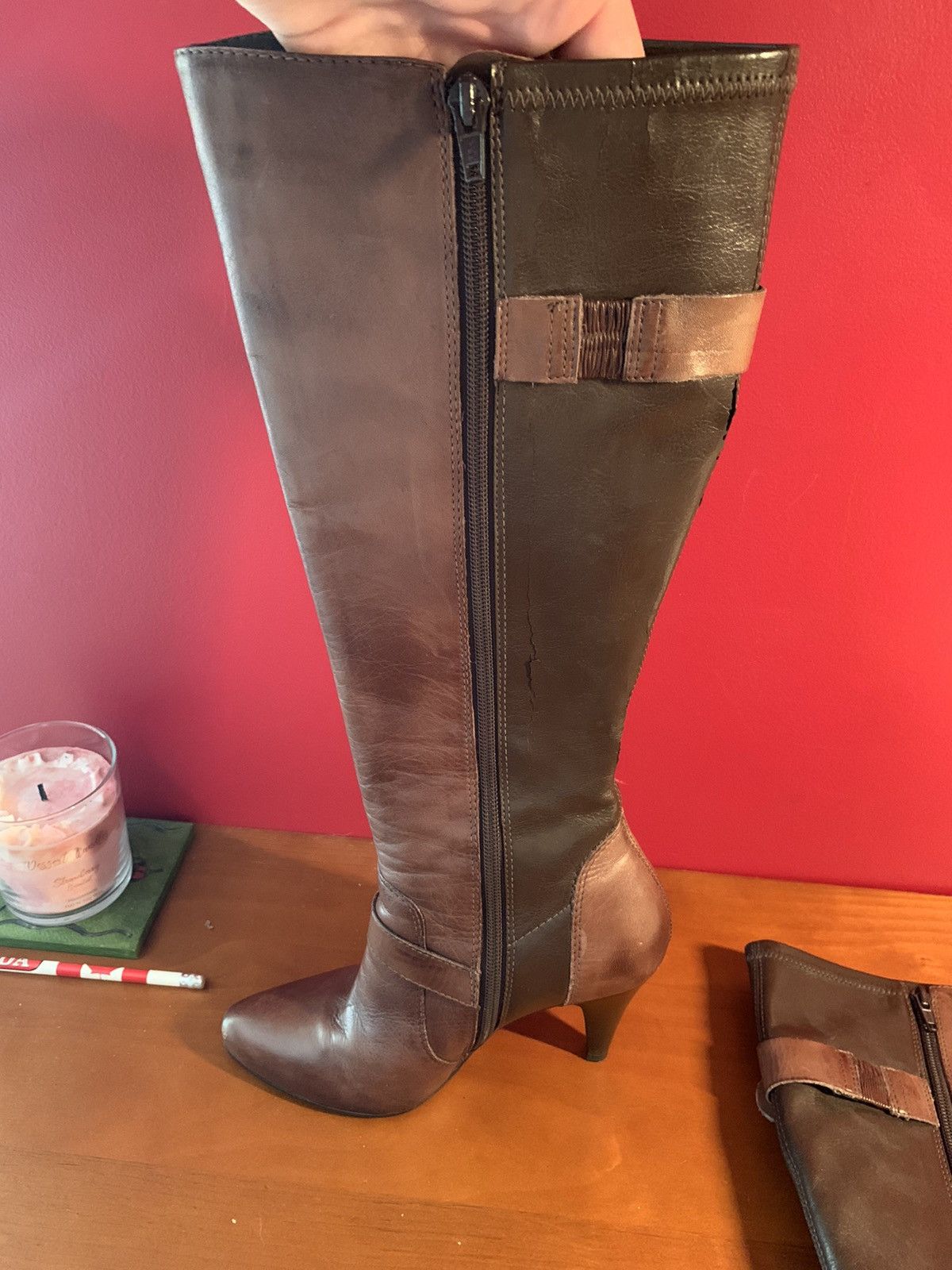 Leather × Vintage Vintage leather boots Size US 7.5 / IT 37.5 - 4 Thumbnail