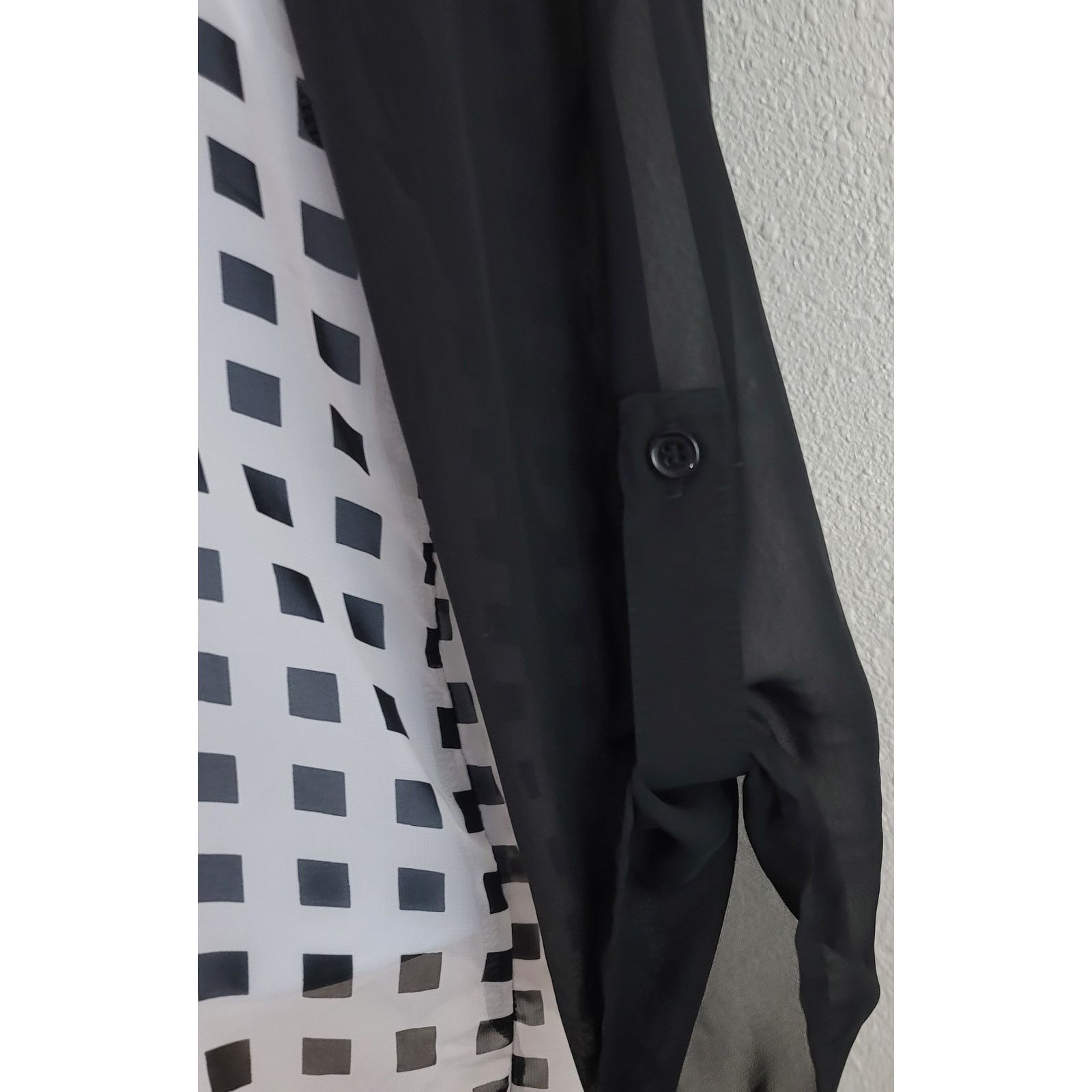 Other Maurices Black White Checker Sheer Button Up Top Medium Size M / US 6-8 / IT 42-44 - 6 Thumbnail