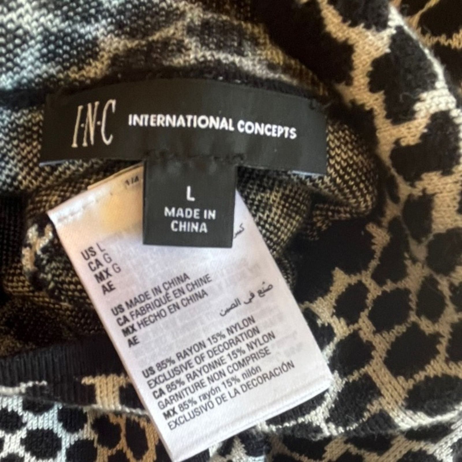 Other INC International Concepts Fringe-Trim Jaquard Sweater Size L / US 10 / IT 46 - 6 Thumbnail