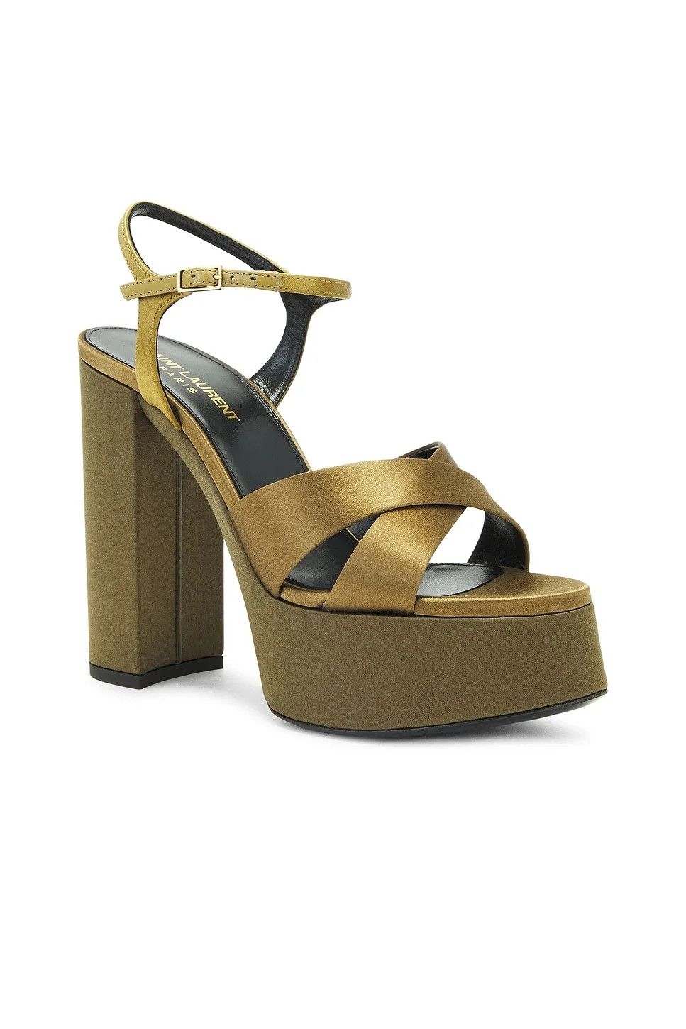 Saint Laurent Paris o1bcso1str0226 Satin Crepe in Olive Green Size US 10 / IT 40 - 5 Thumbnail