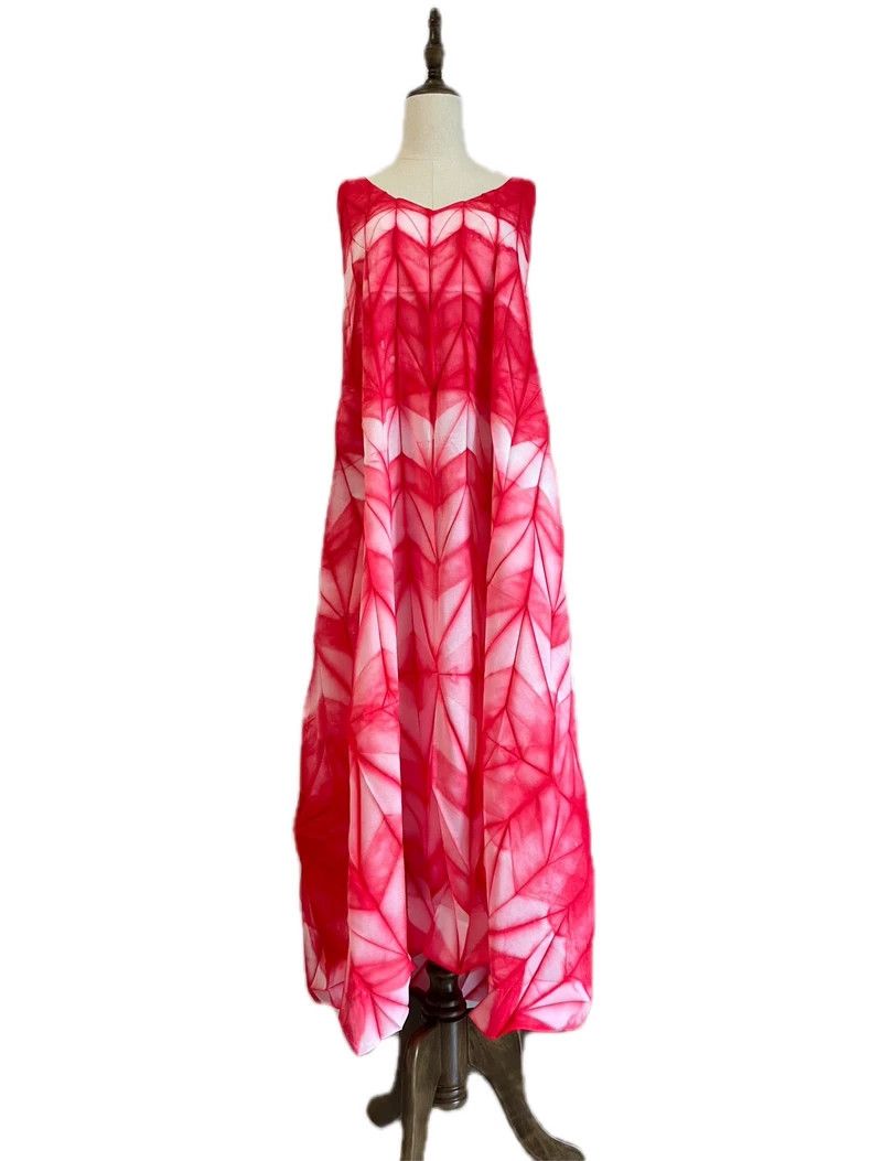 Issey Miyake Issey Miyake size:2 Red main line tie-dyed leaf dress Size M / US 6-8 / IT 42-44 - 1 Thumbnail