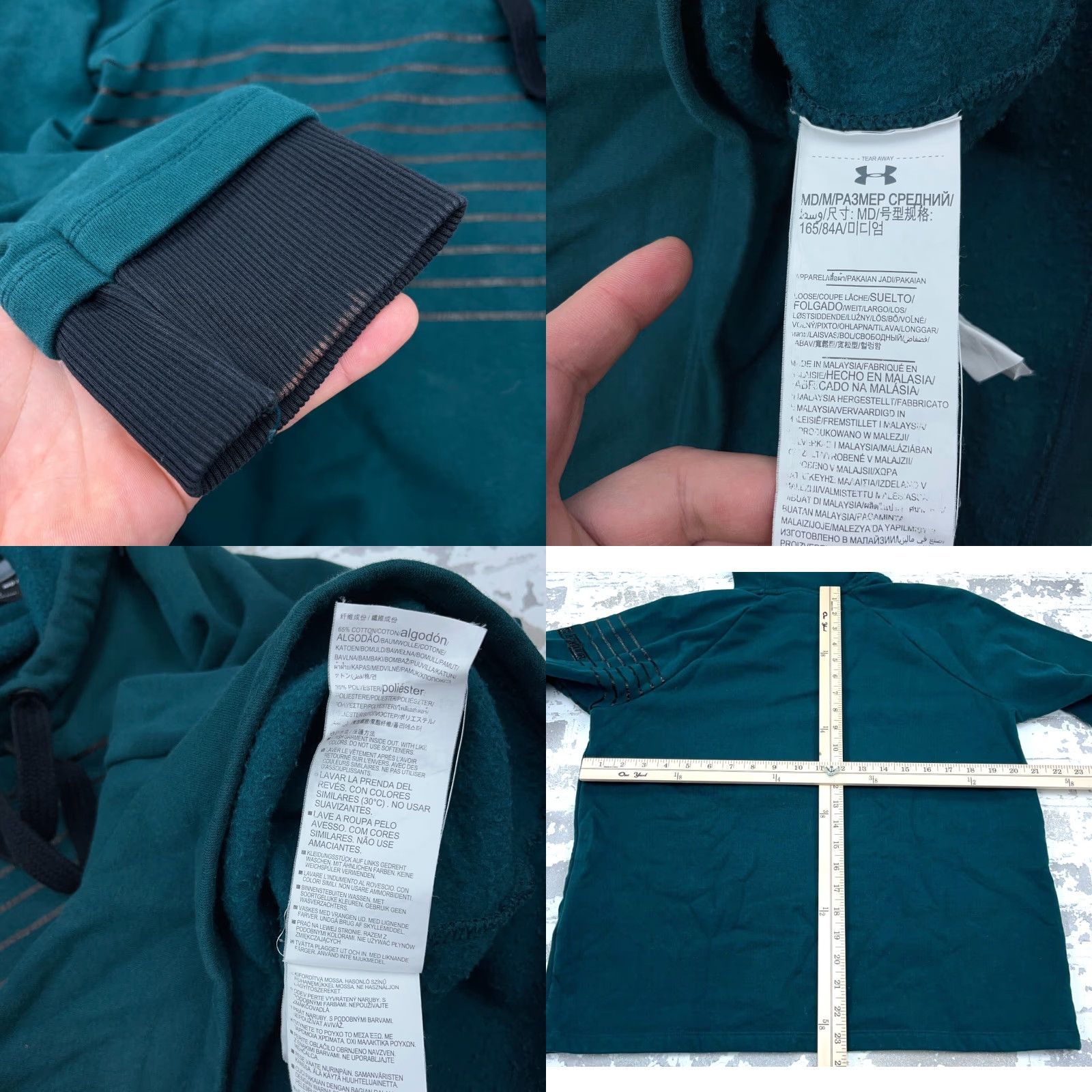 Under Armour Under Armour Hoodie Women Medium Green Sweatshirt Pullover Logo Pockets All Seasons Fashion 90s Modern Sports Mens Womens Size M / US 6-8 / IT 42-44 - 8 Thumbnail