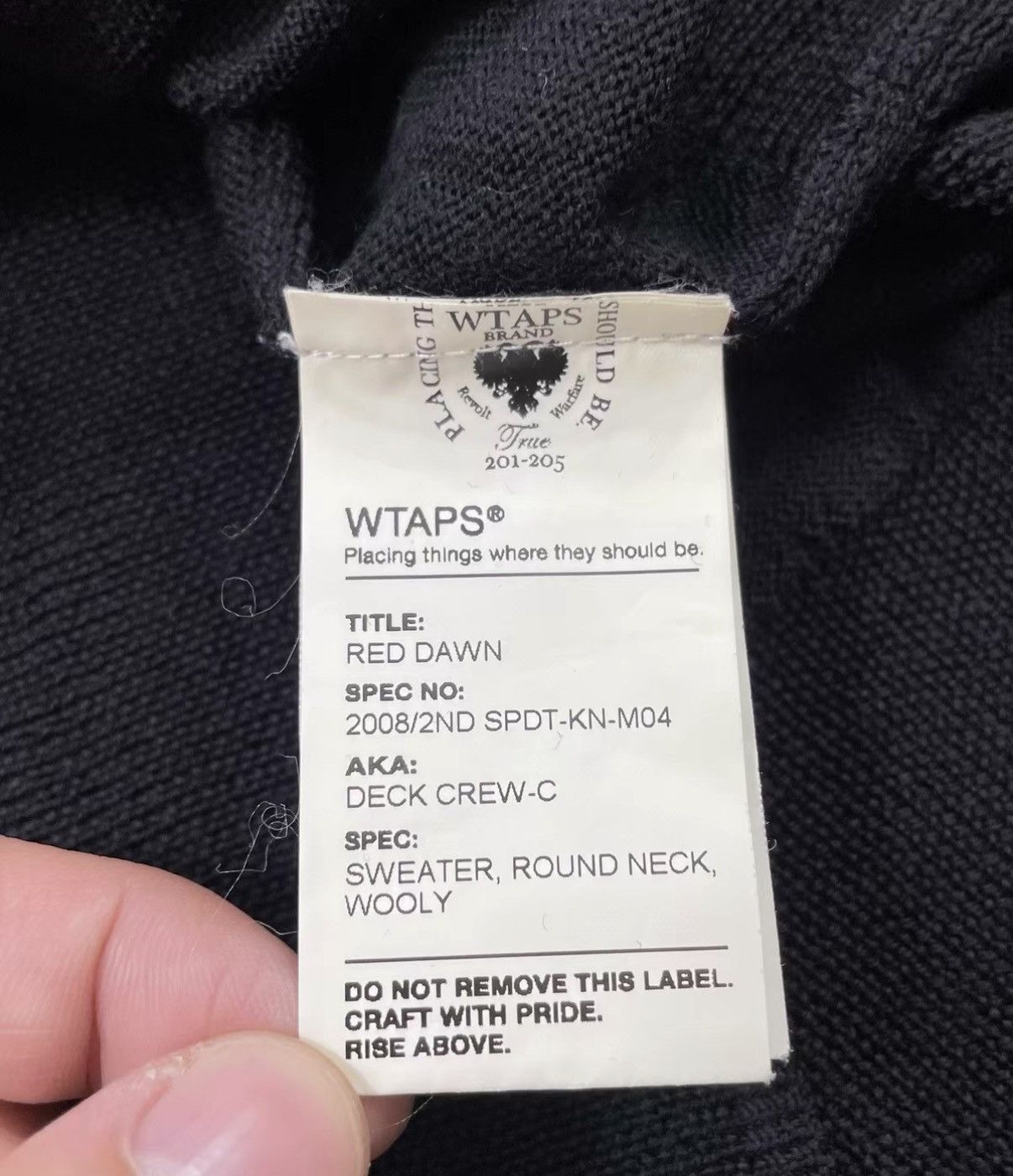 Wtaps WTAPS 08/2ND RED DAWN Embroidered Crew Neck Wool Sweater J16 Size US L / EU 52-54 / 3 - 6 Thumbnail