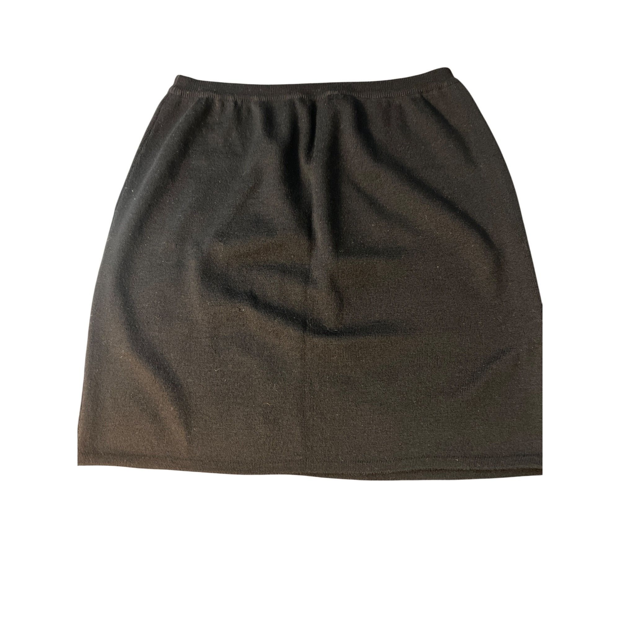 Liz Claiborne Vintage Liz Claiborne 100% Wool Black Pencil Skirt Pull On E Size 32" / US 10 / IT 46 - 1 Thumbnail