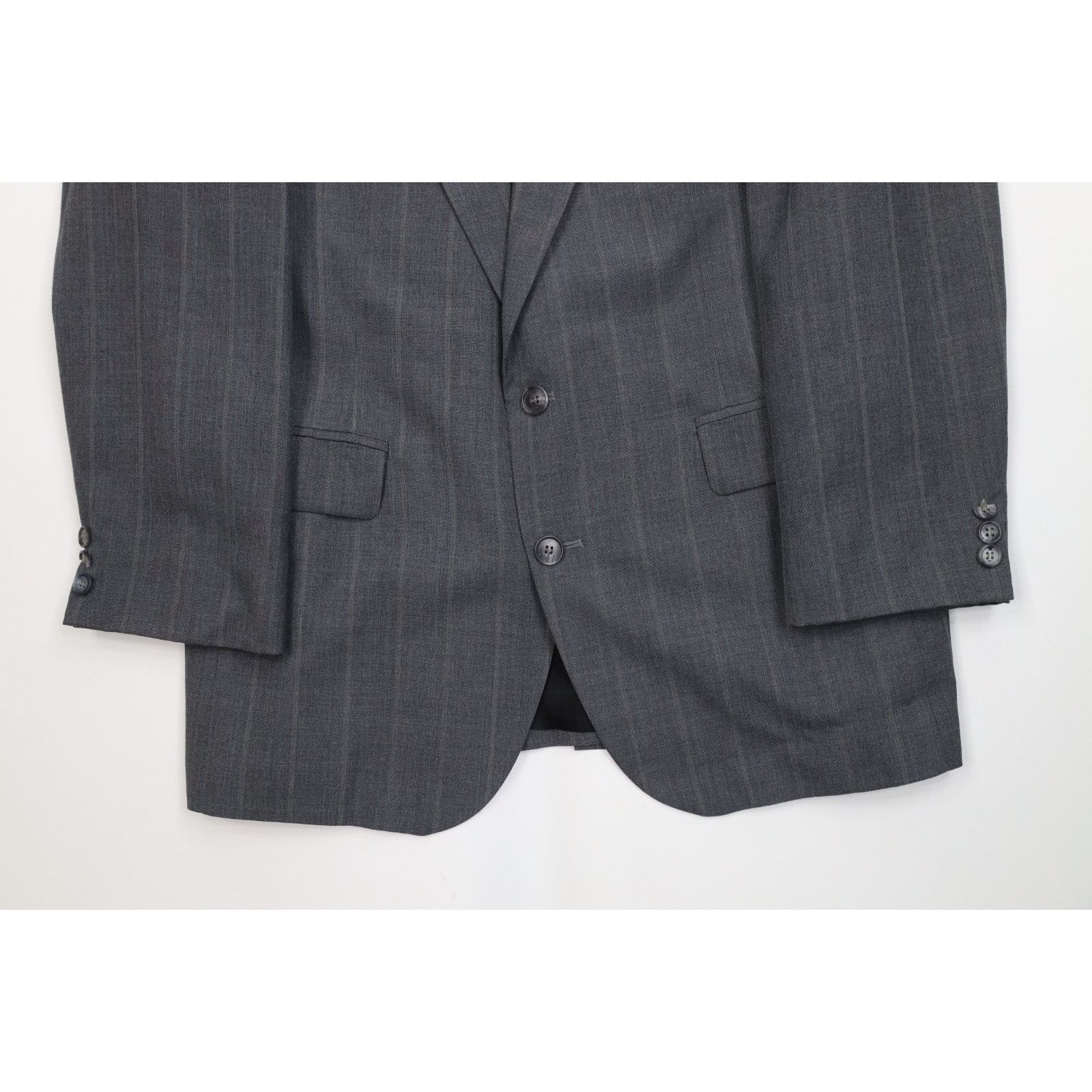 Vintage Vintage 90s Streetwear 2 Piece Wool Suit Wedding Striped Size 40R - 4 Thumbnail