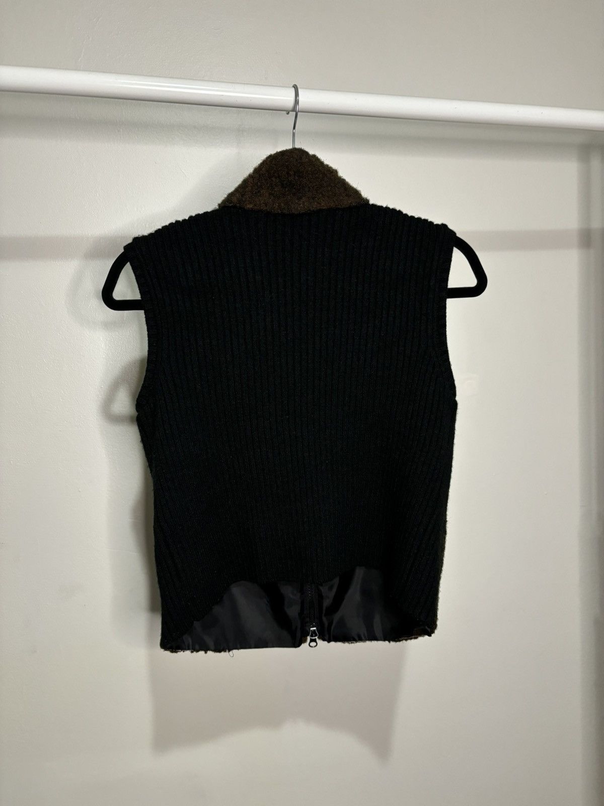 Vintage Vintage 1990s Brown Black Zip-Up Vest Size S / US 4 / IT 40 - 6 Thumbnail