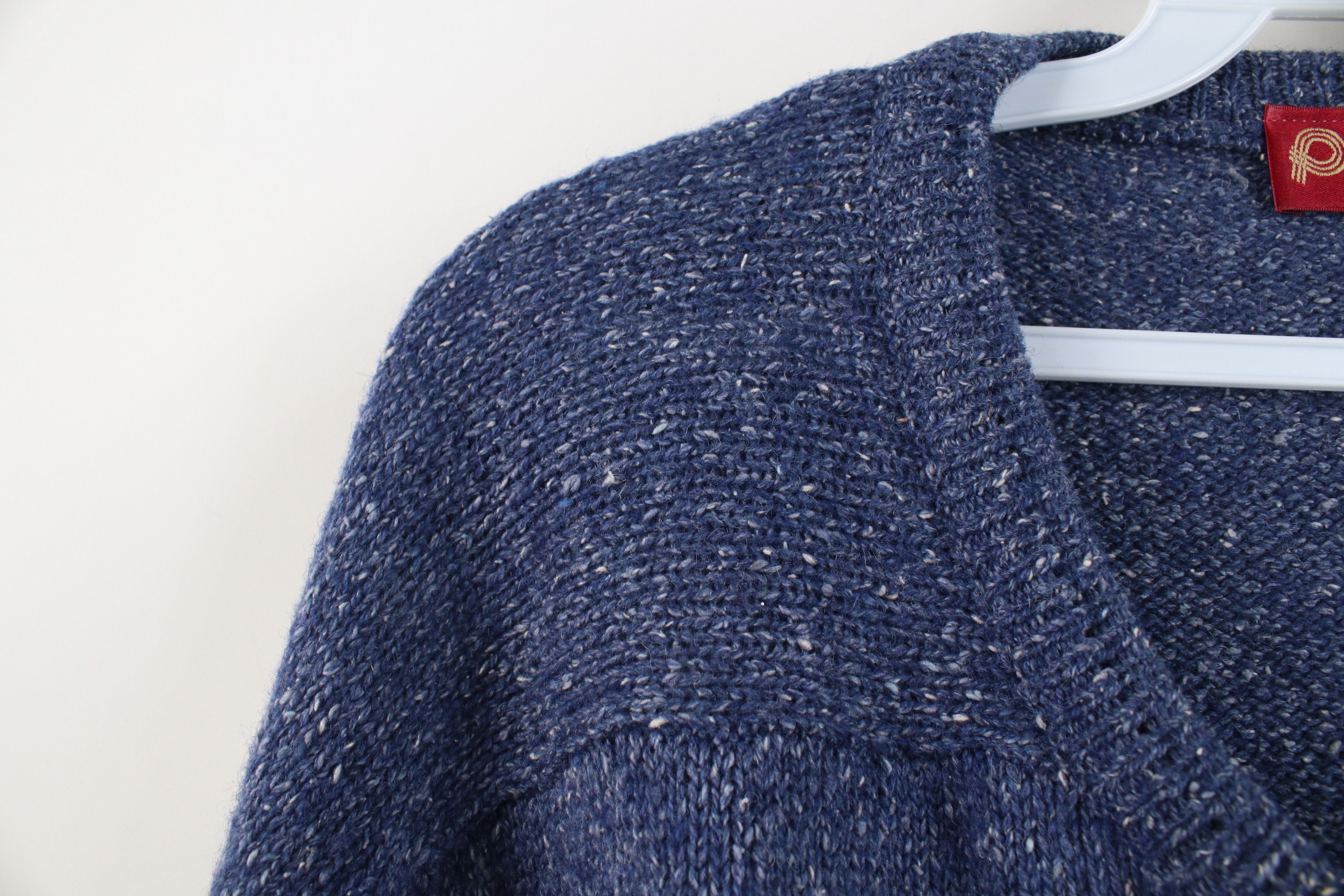 Vintage Vintage 90s Streetwear Wool Silk Blend Knit Sweater Blue Size US XL / EU 56 / 4 - 4 Thumbnail