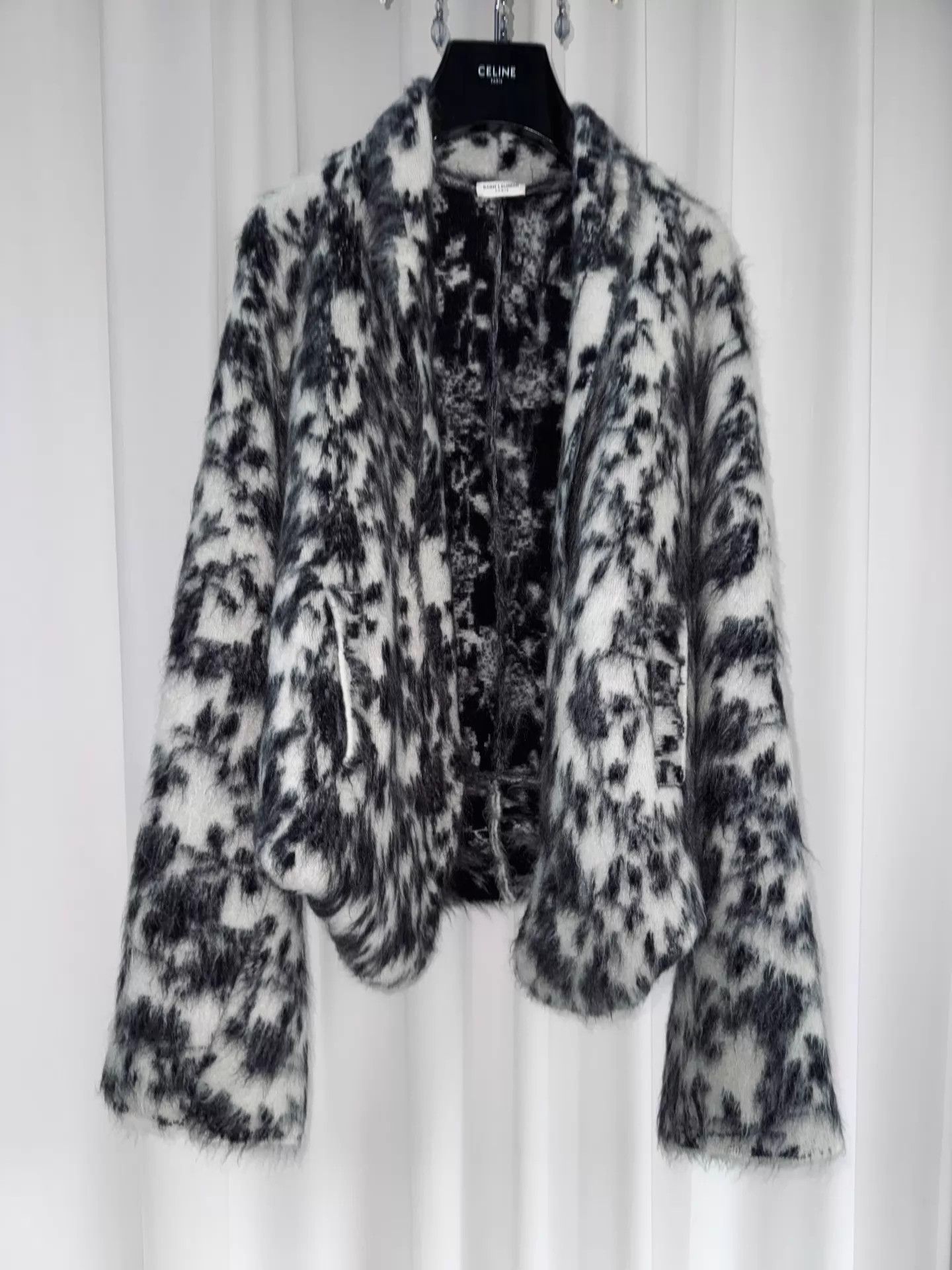 Saint Laurent Paris SLP 22SS Batwing Printed Cardigan Jacket Mohair-Wool Unisex Size US XS / EU 42 / 0 - 1 Thumbnail