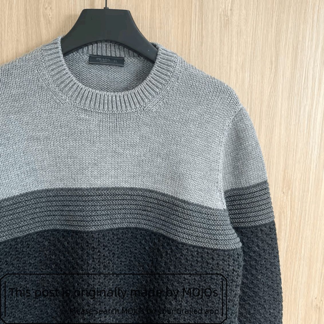 Prada Sz 52 Prada Thick Multi Gray Sweater mojos17591015 Size US L / EU 52-54 / 3 - 3 Thumbnail