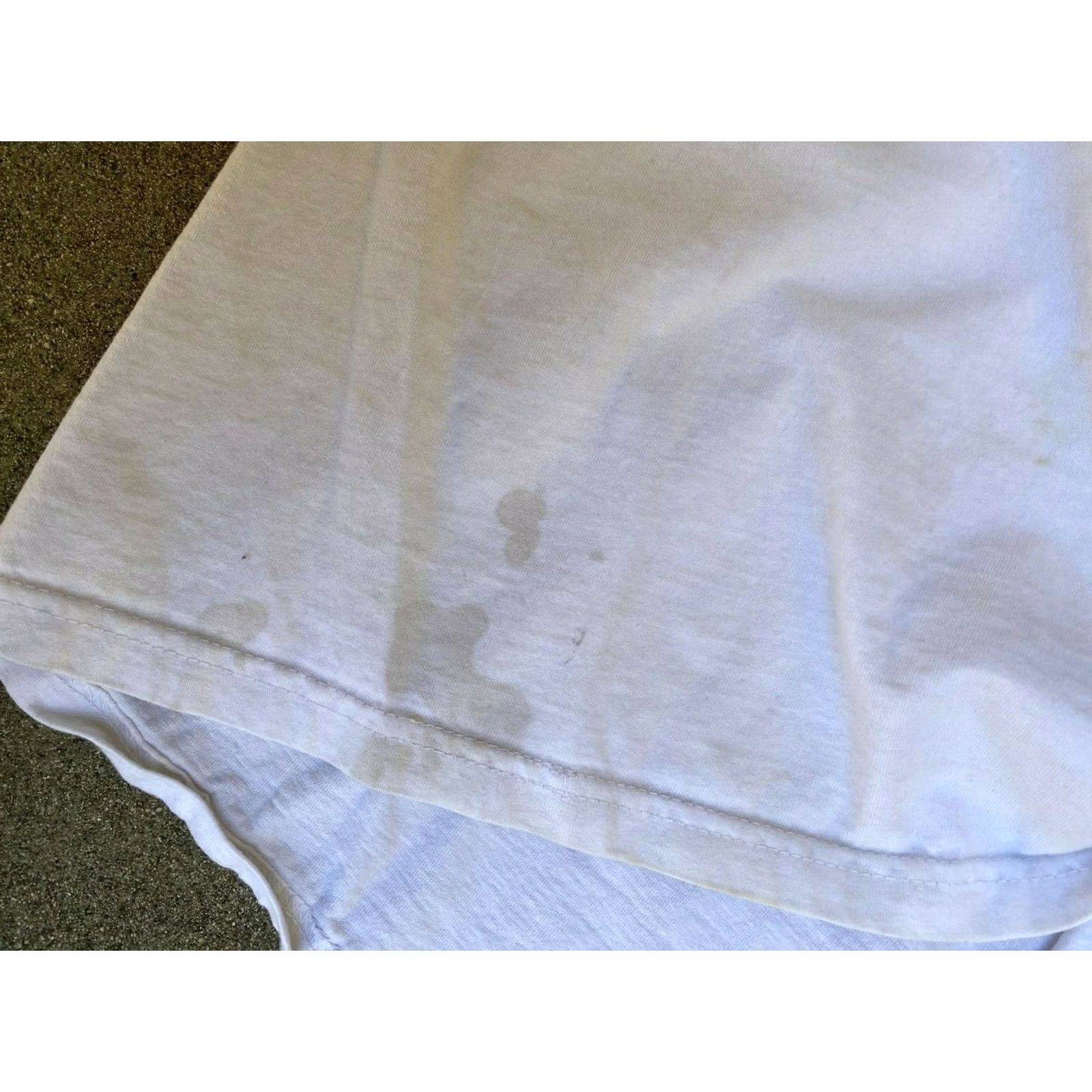 Vintage Dirty Gear Apparel Men's Stay True White Short Sleeve T Shirt L White/Navy Clean 90s style Mens Tee Size US L / EU 52-54 / 3 - 7 Thumbnail