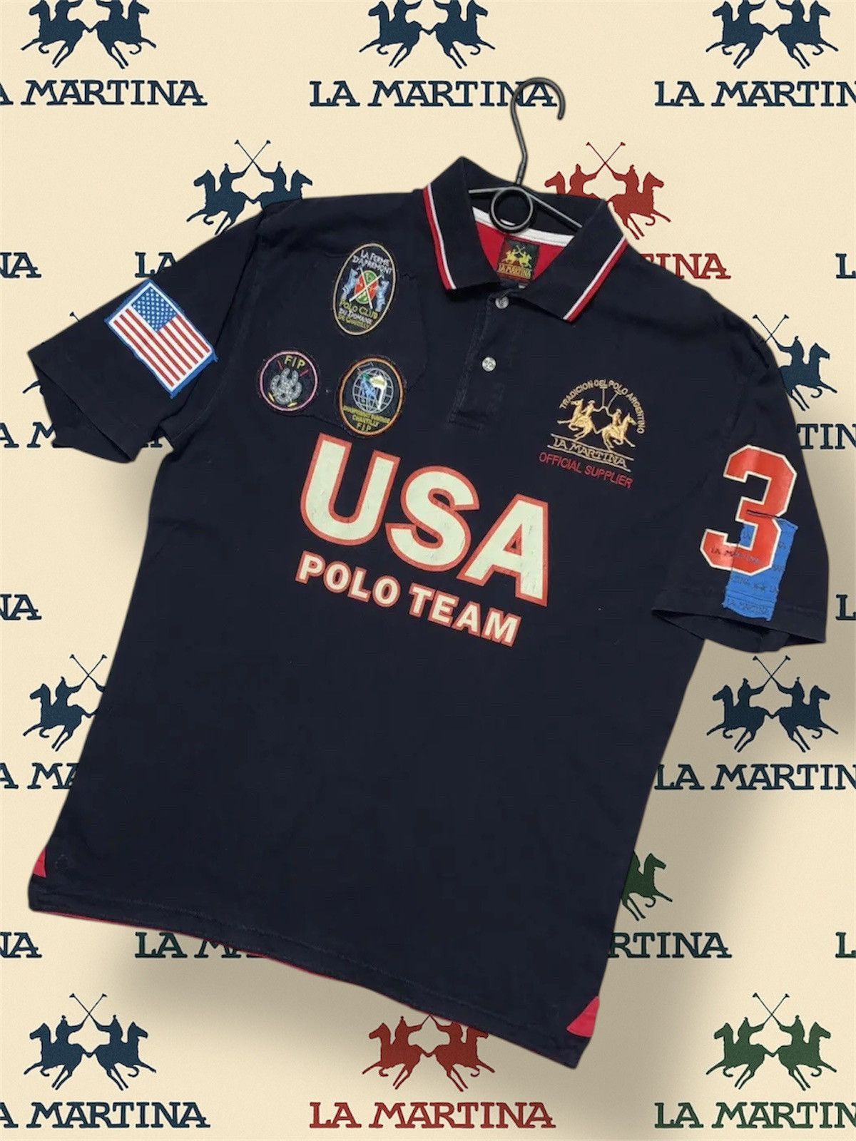 La Martina Vintage polo La Martina USA big logo number Eagle XL Size US XL / EU 56 / 4 - 1 Thumbnail