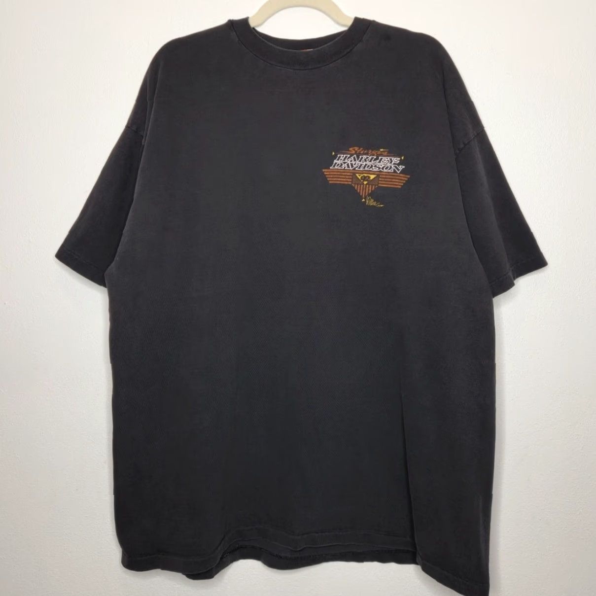 Harley Davidson VINTAGE Harley Davidson Shirt 2XL Unisex Black Double Sided Single Stitch Womens/Mens? Size US XXL / EU 58 / 5 - 2 Thumbnail