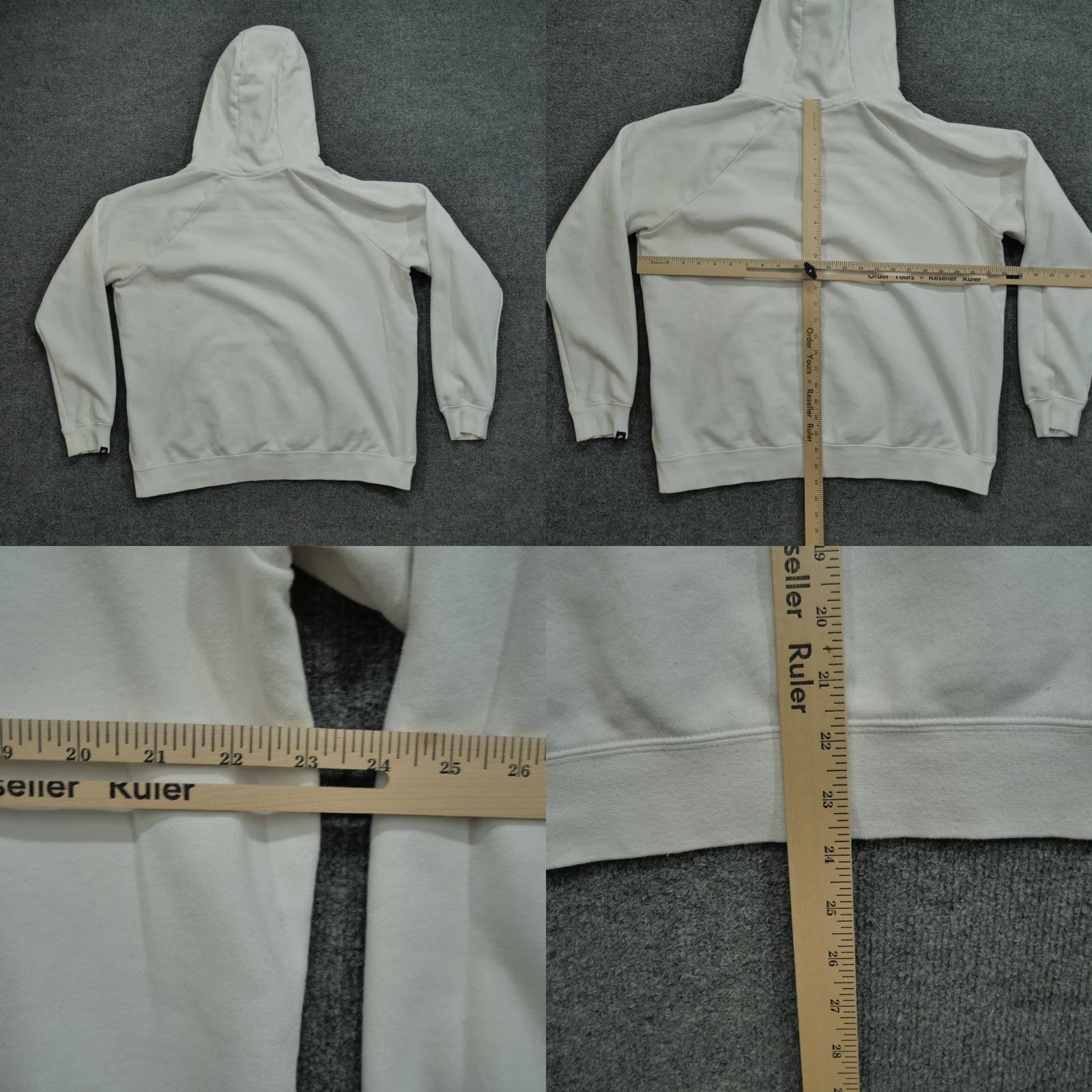 Nike VINTAGE Nike Hoodie Womens XL White Pullover Kangaroo Pocket Rainbow Script Spell Out Size XL / US 12-14 / IT 48-50 - 8 Thumbnail