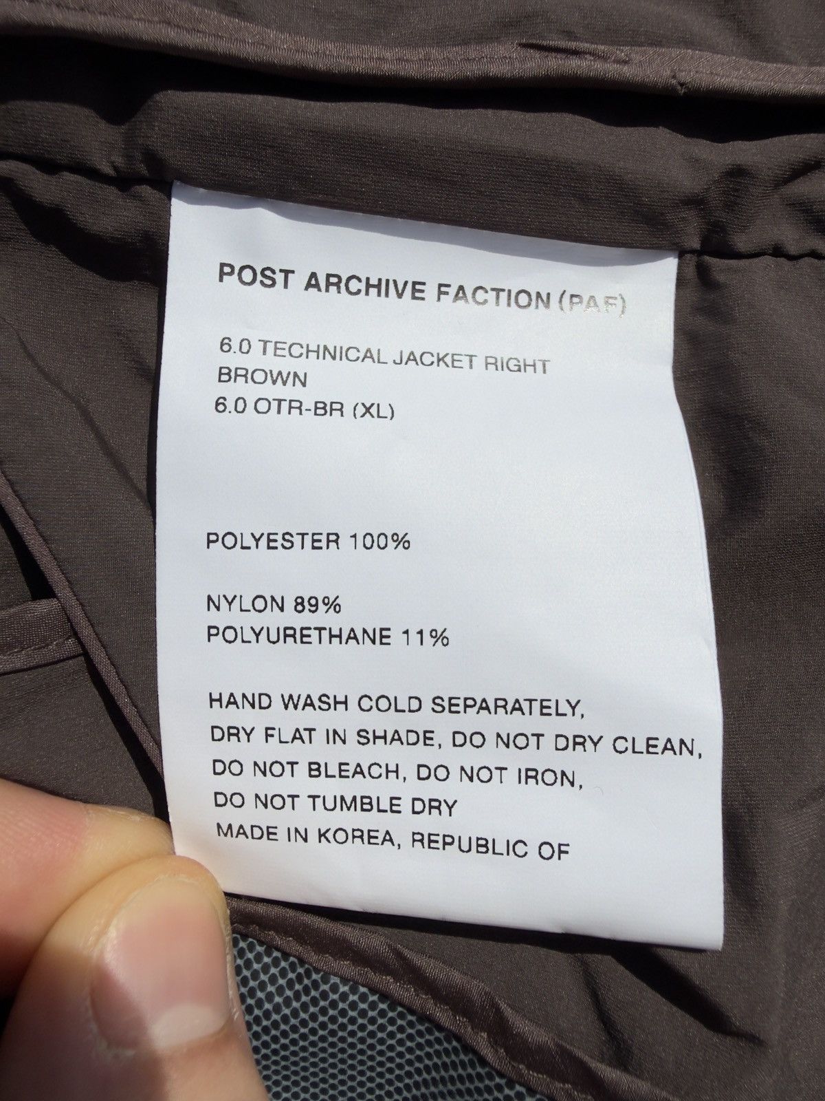 POST ARCHIVE FACTION (PAF) Post Archive Faction (PAF) 6.0 Right Technical Jacket Brown Size US XL / EU 56 / 4 - 10 Thumbnail