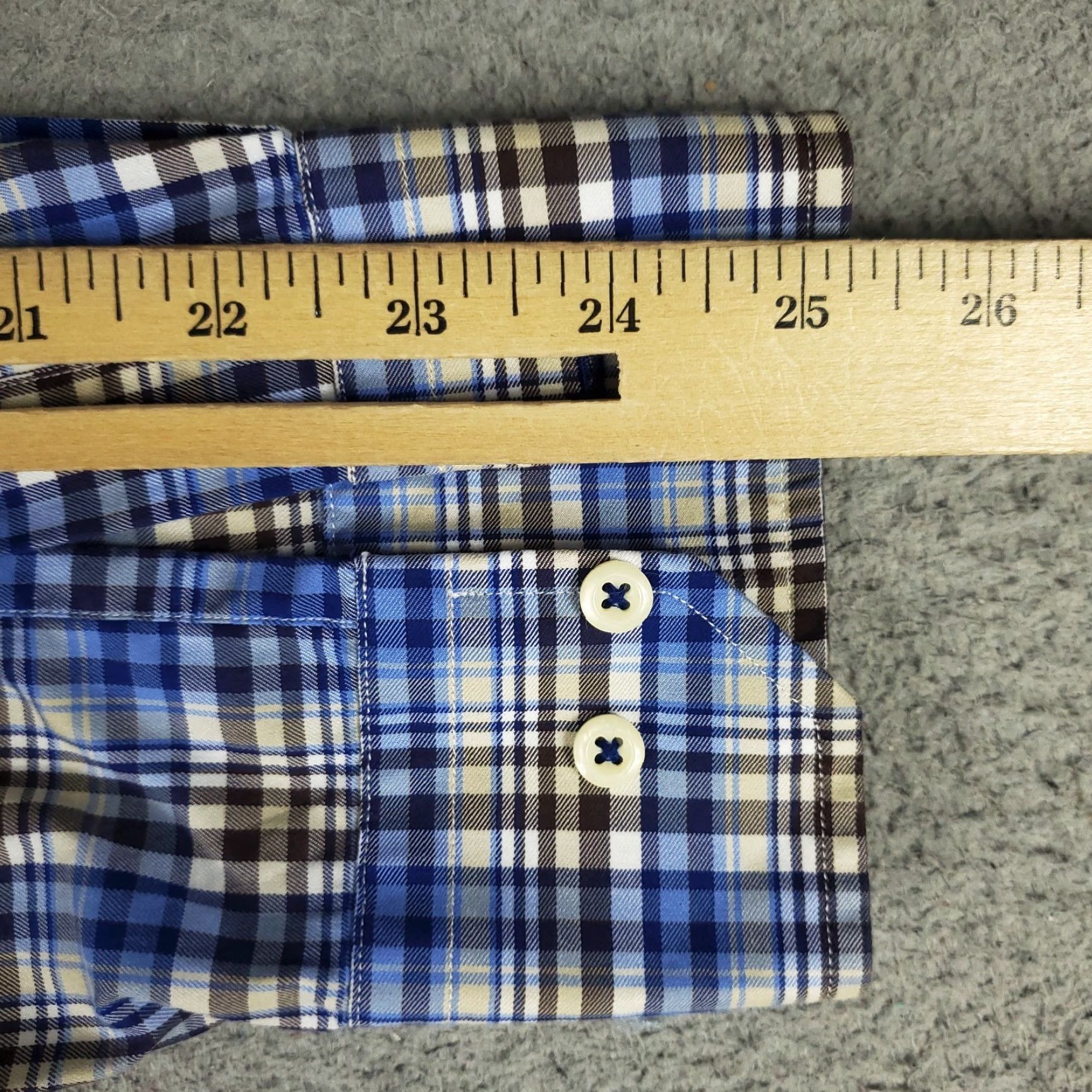 David Donahue David Donahue Shirt Mens M Blue Plaid Casual Button-Up Long Sleeve Size US M / EU 48-50 / 2 - 6 Thumbnail