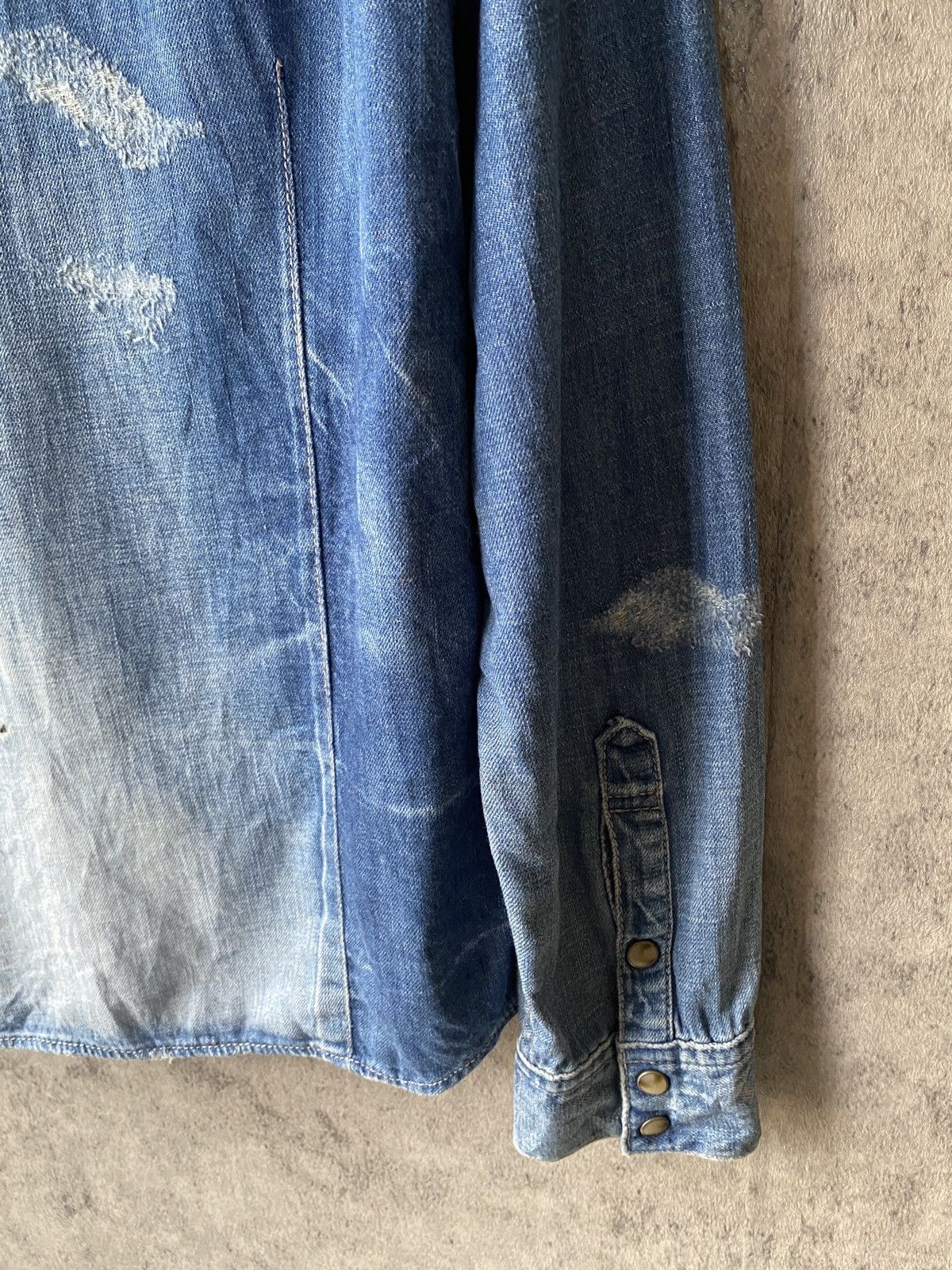 If Six Was Nine Fuga Japan Distressed Button Up Jeans Shirt Size US M / EU 48-50 / 2 - 14 Thumbnail