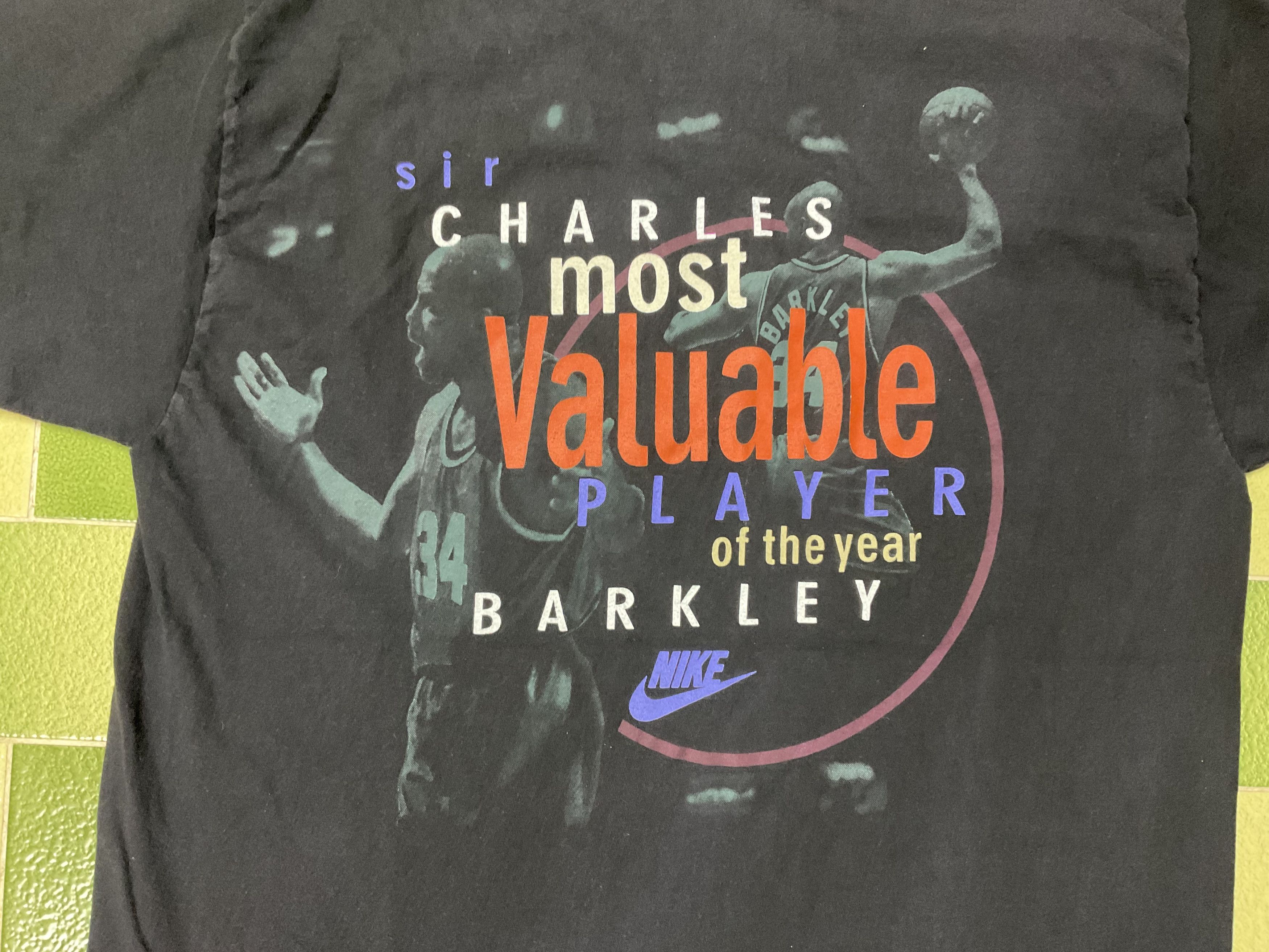 NBA Vintage 90s Nike MVP Charles Barkley T-Shirt Fits Large Size US L / EU 52-54 / 3 - 4 Thumbnail