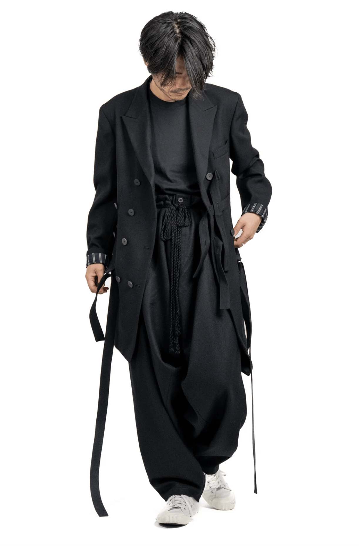Yohji Yamamoto Pour Homme - LAYERED DRAPED PANTS
